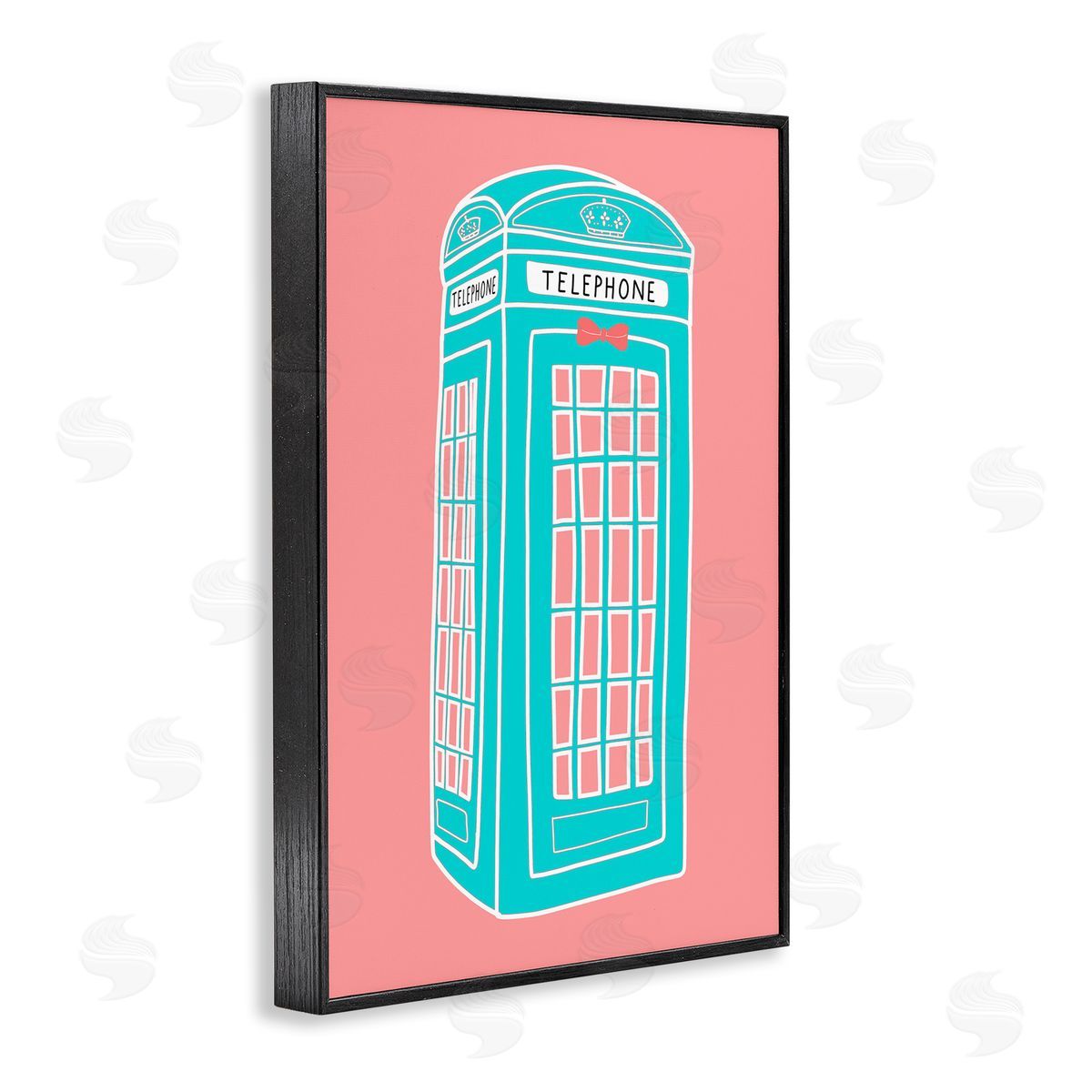 Jen Bucheli Pastel Telephone Booth Black Framed Giclee Wall Art Print