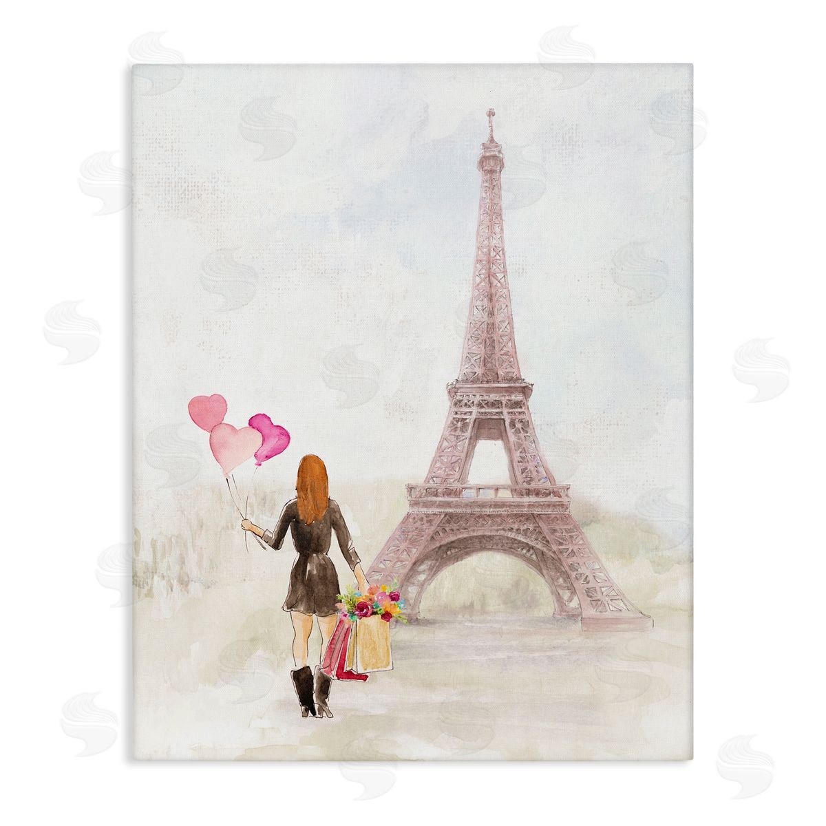 Lanie Loreth Eiffel Tower & Heart Balloons Canvas Wall Art Print