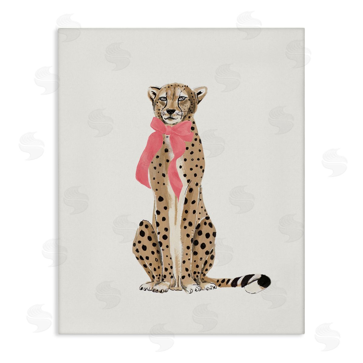 Patricia Pinto Trendy Cheetah with Ribbon Canvas Wall Art Print