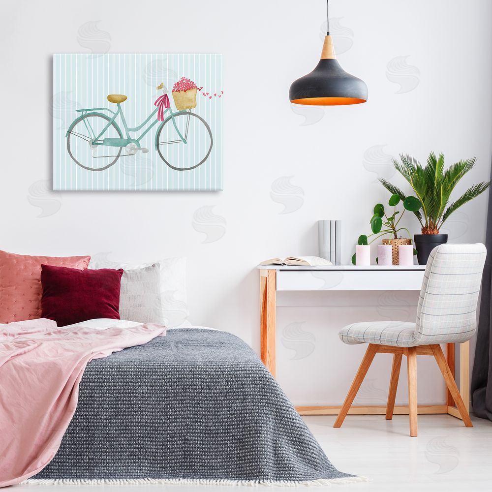Lucille Price Cycle Through Love on Stripes Canvas Wall Art Print in Room