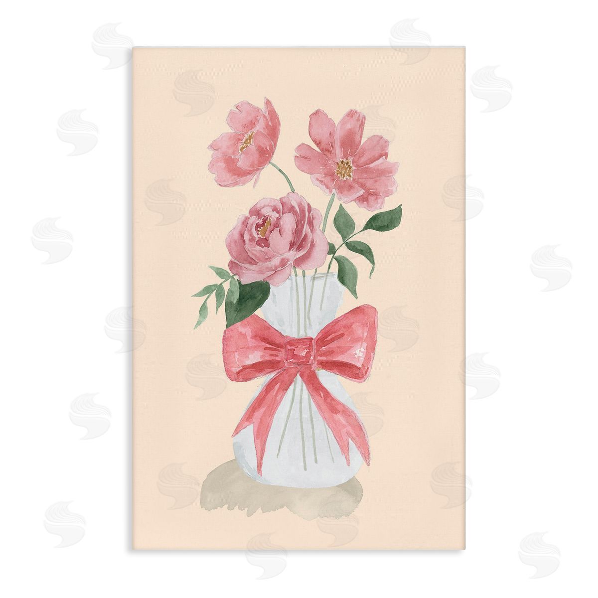Lucille Price Chic Vase Of Pink Canvas Wall Art Print