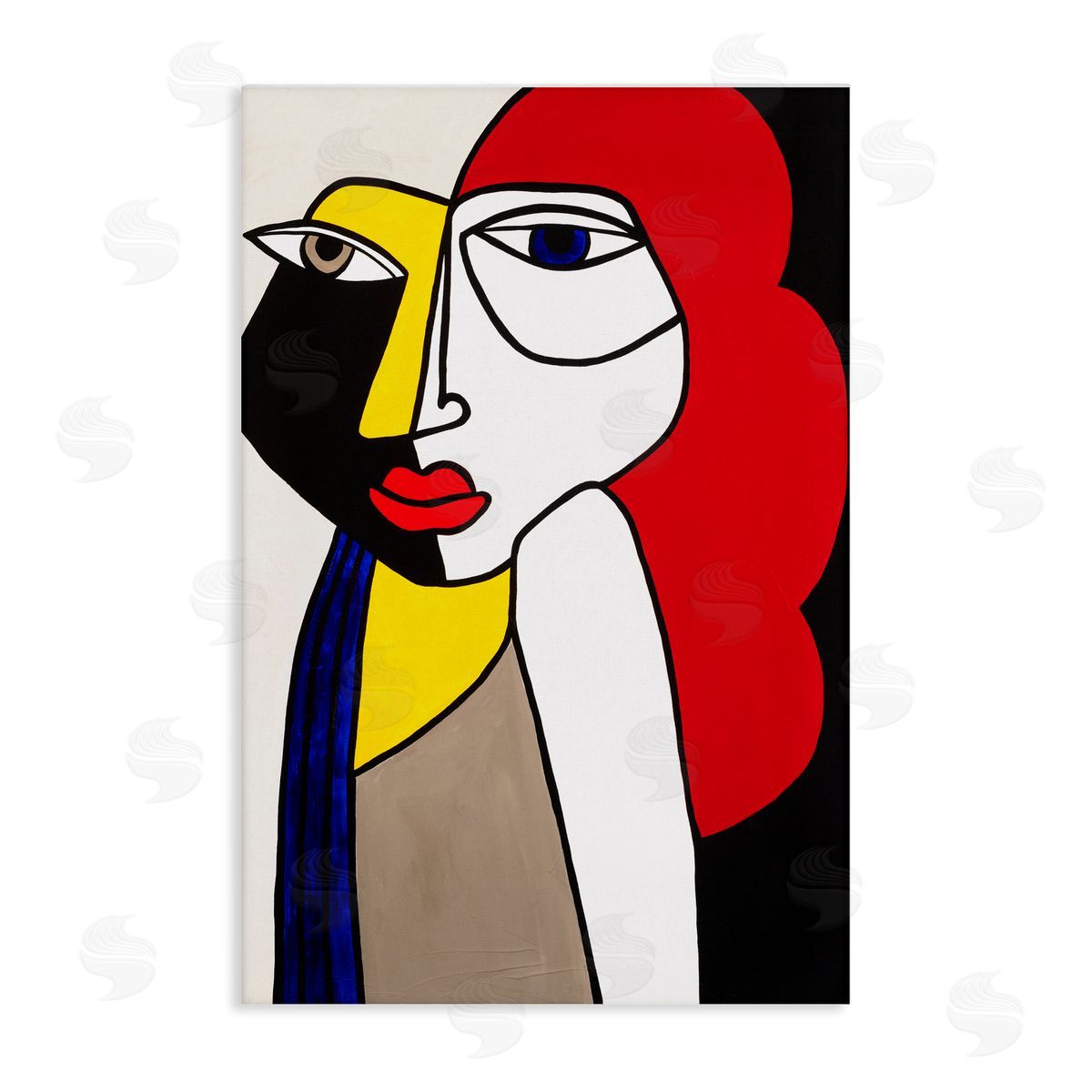 Ruth Fromstein Her Abstract Cubism Face Canvas Wall Art Print