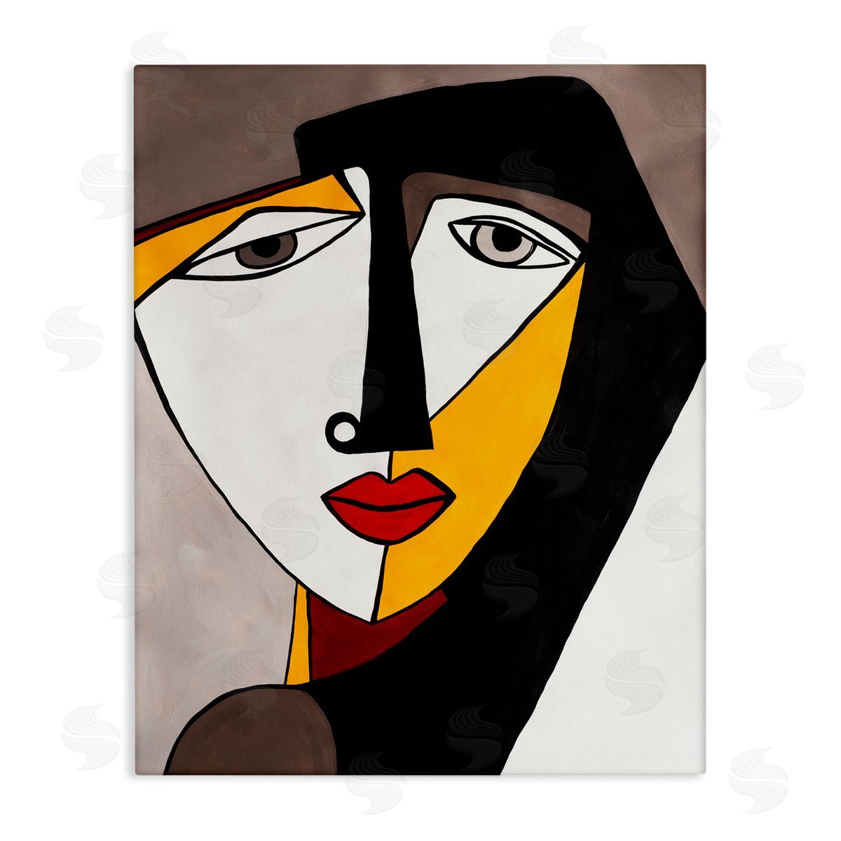 Ruth Fromstein Cubism Female Face Canvas Wall Art Print