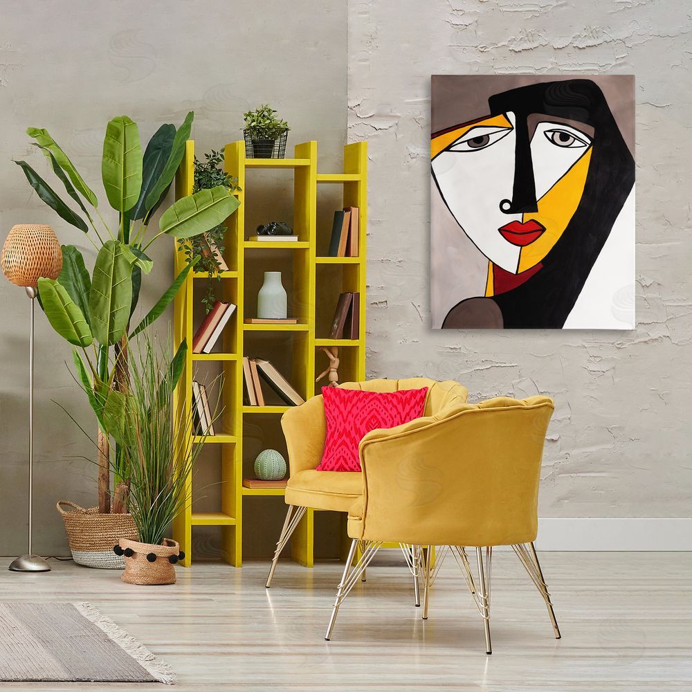Ruth Fromstein Cubism Female Face Canvas Wall Art Print in Room