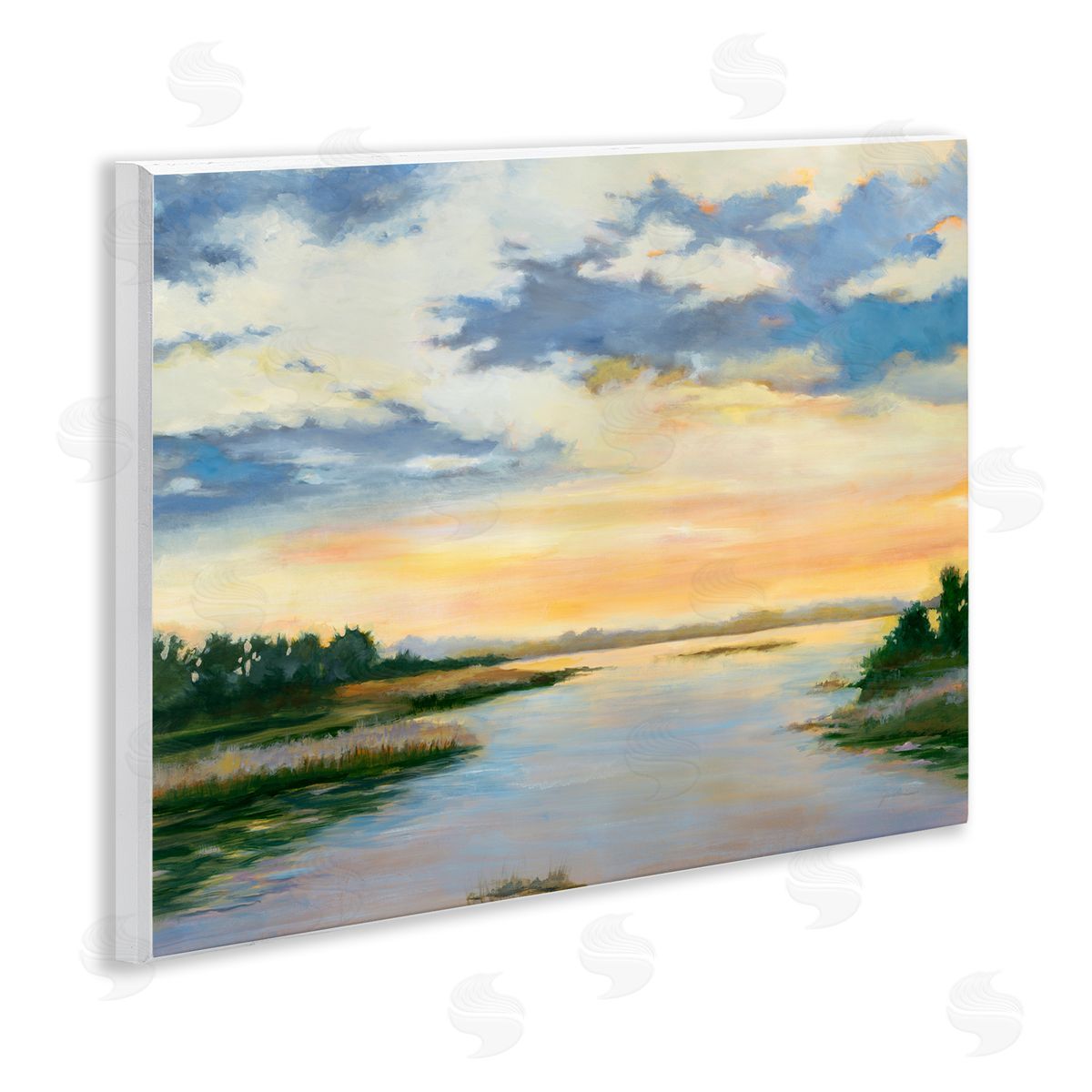 Liz Jardine Sunrise Over Shallow Water Wooden Wall Plaque Art Print