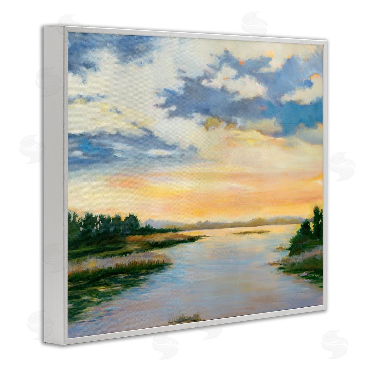 Liz Jardine Sunrise Over Shallow Water White Framed Giclee Wall Art Print
