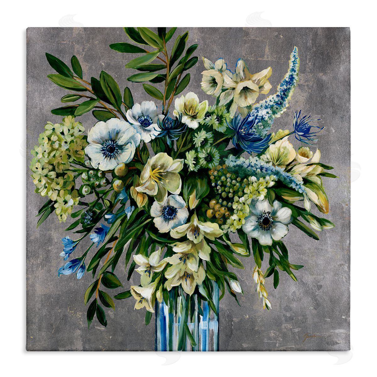 Liz Jardine Traditional Bouquet of Flowers Canvas Wall Art Print