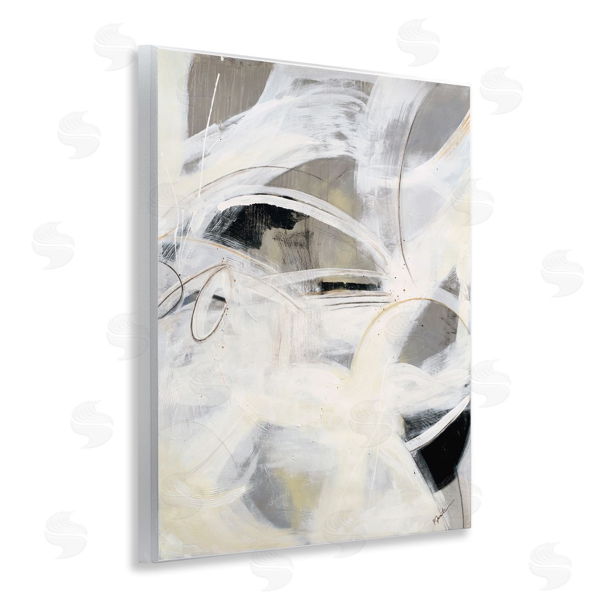 Ruth Fromstein White Abstract Expression Wooden Wall Plaque Art Print