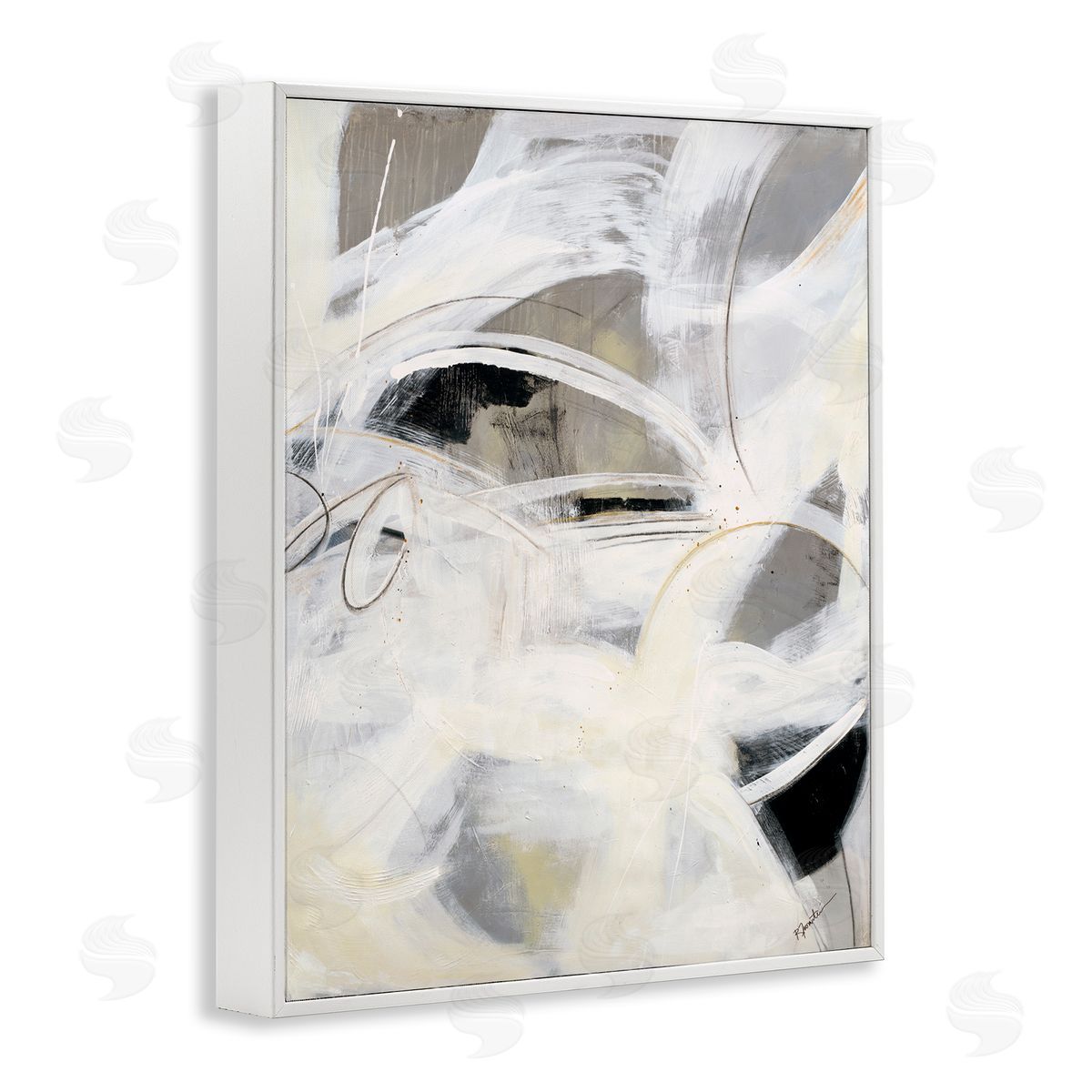 Ruth Fromstein White Abstract Expression White Framed Giclee Wall Art Print