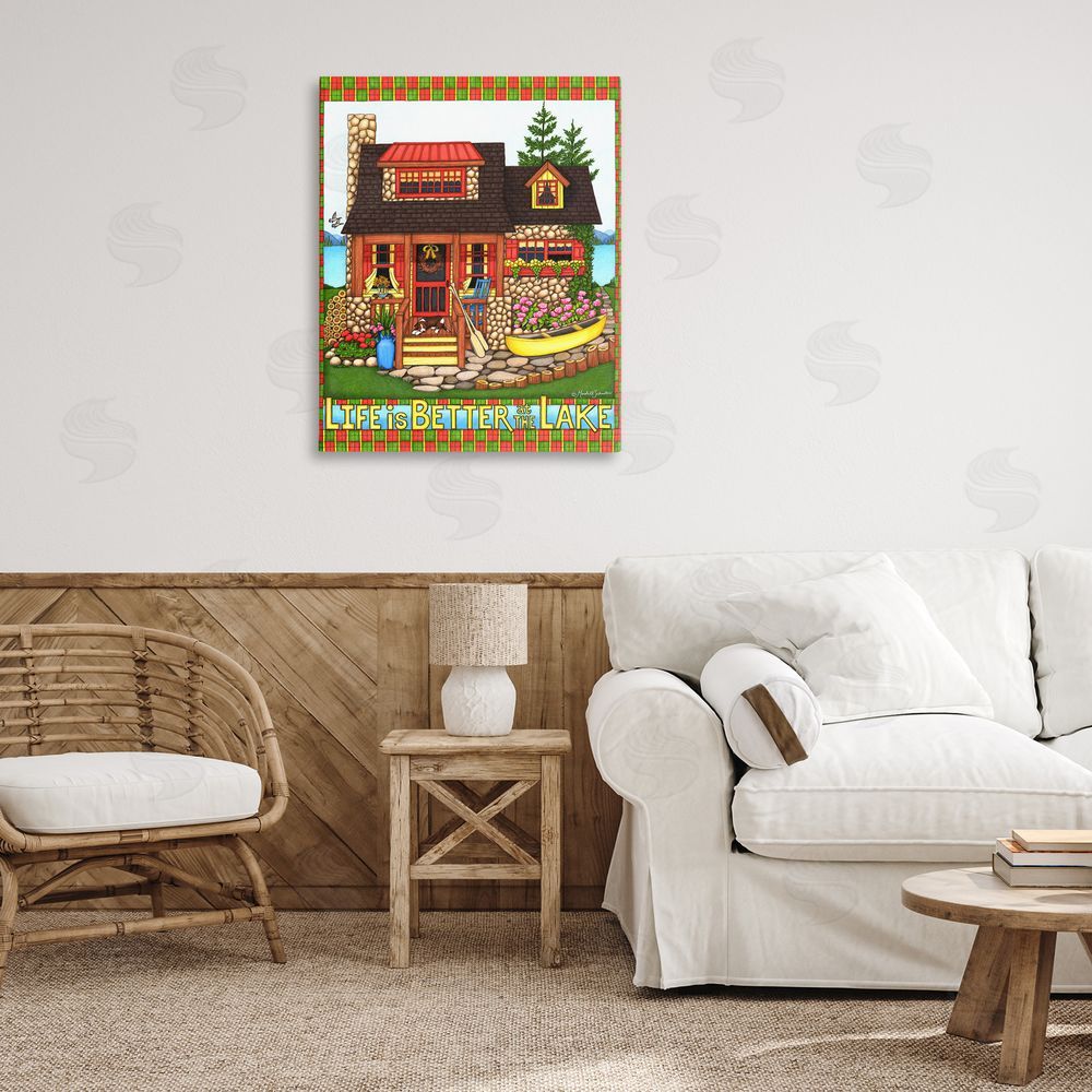 Mardell Schuster Patterned Better At Lake Canvas Wall Art Print in Room