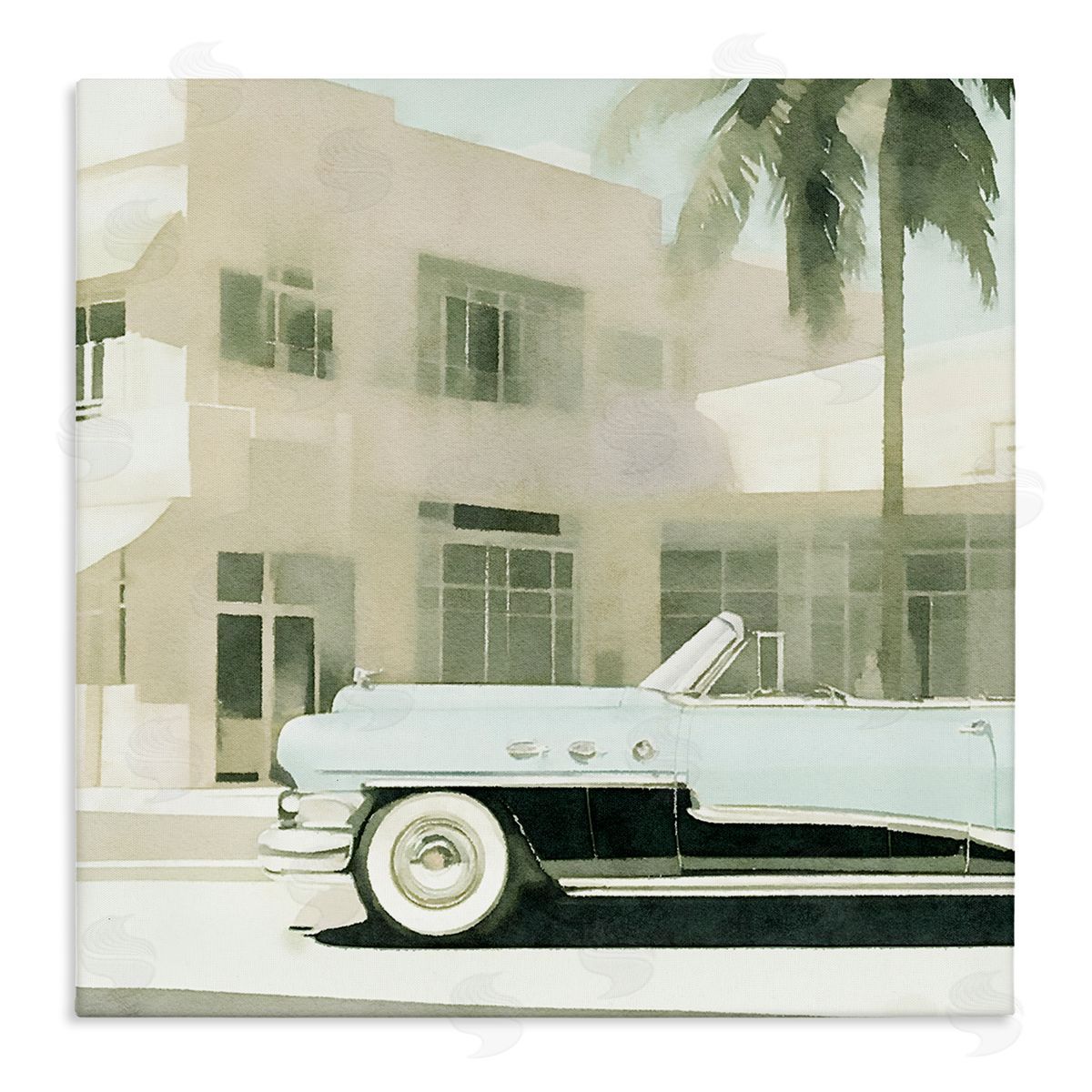 Noah Bay Miami Car & Palm Tree Canvas Wall Art Print
