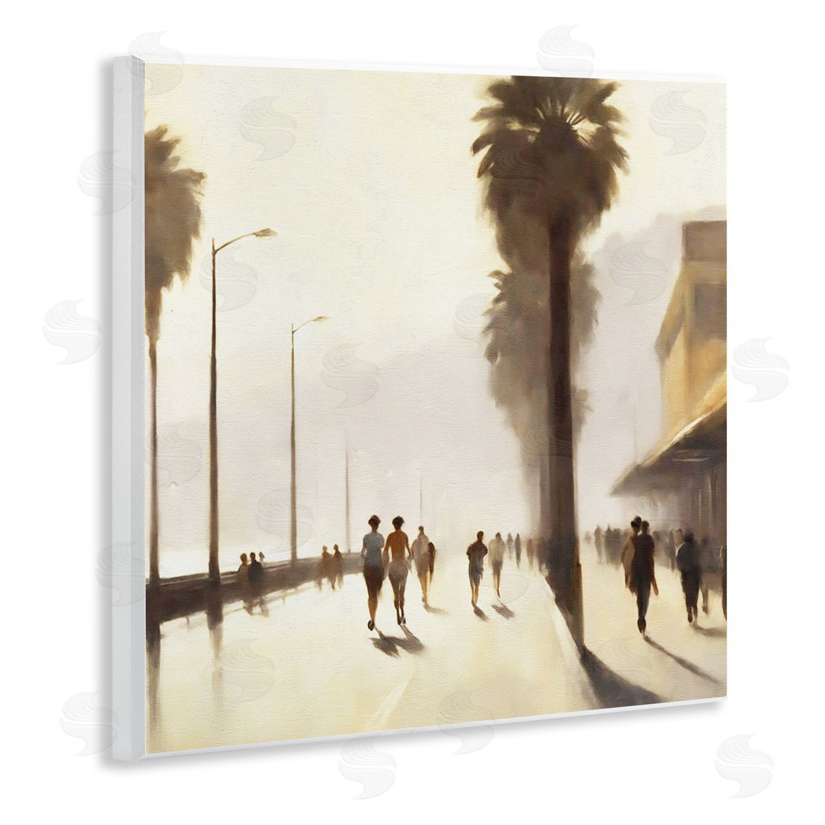 Noah Bay Sunset Runners Tropical Wooden Wall Plaque Art Print