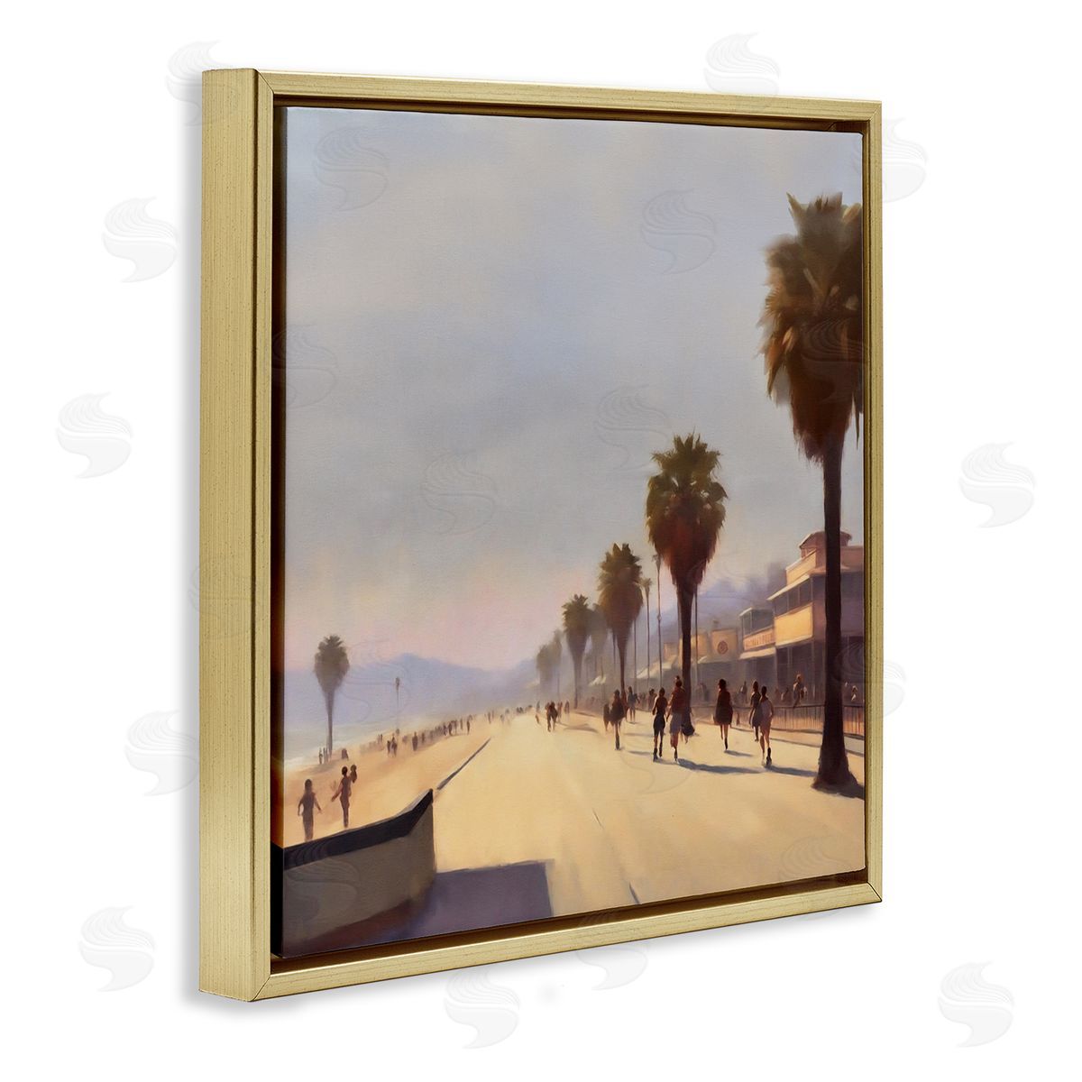 Noah Bay Palm Tree Boulevard Gold Floating Frame Canvas Wall Art Print