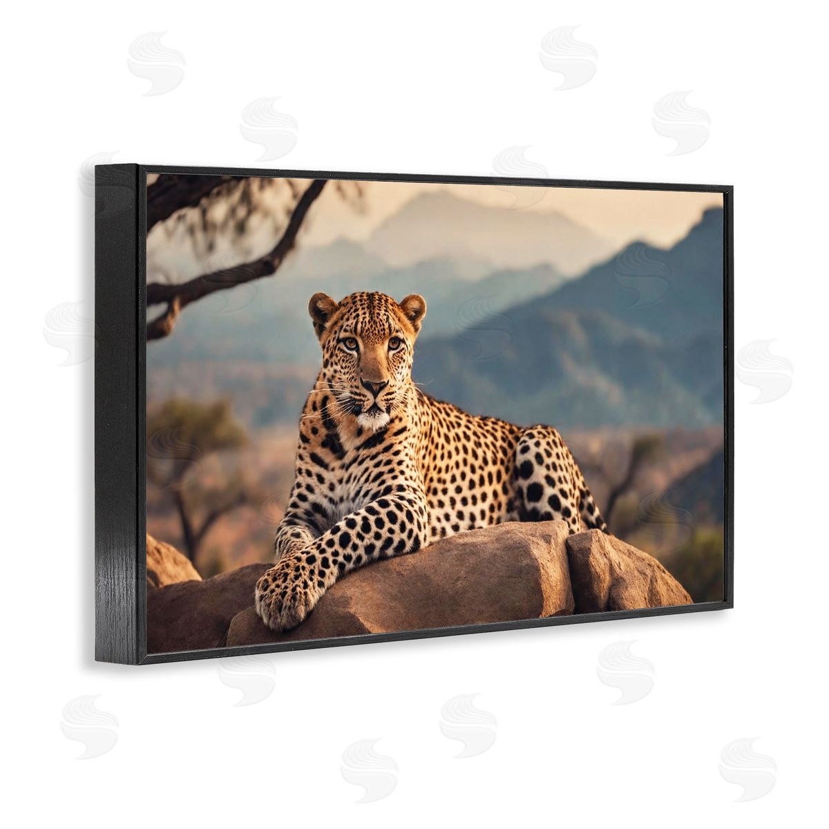 Intense Watching Cheetah Black Frame Print Wall Art, Home Decor by Noah Bay