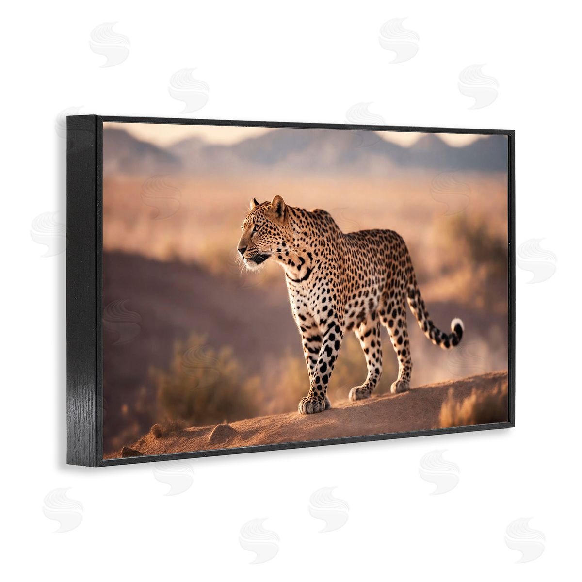 Cheetah On Patrol Black Frame Print Wall Art, Home Decor by Noah Bay