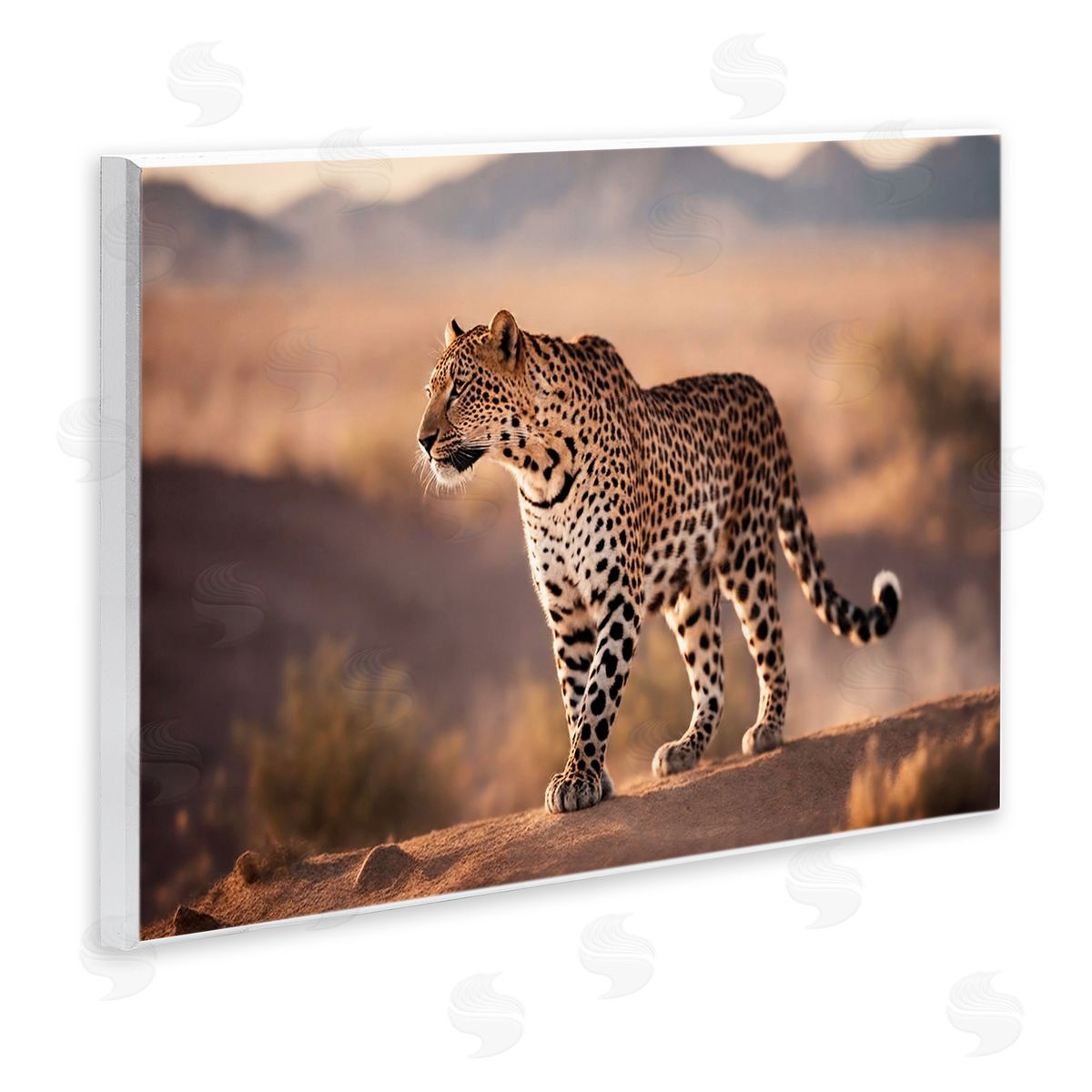 Cheetah On Patrol Wood Plaque Wall Art, Home Decor by Noah Bay