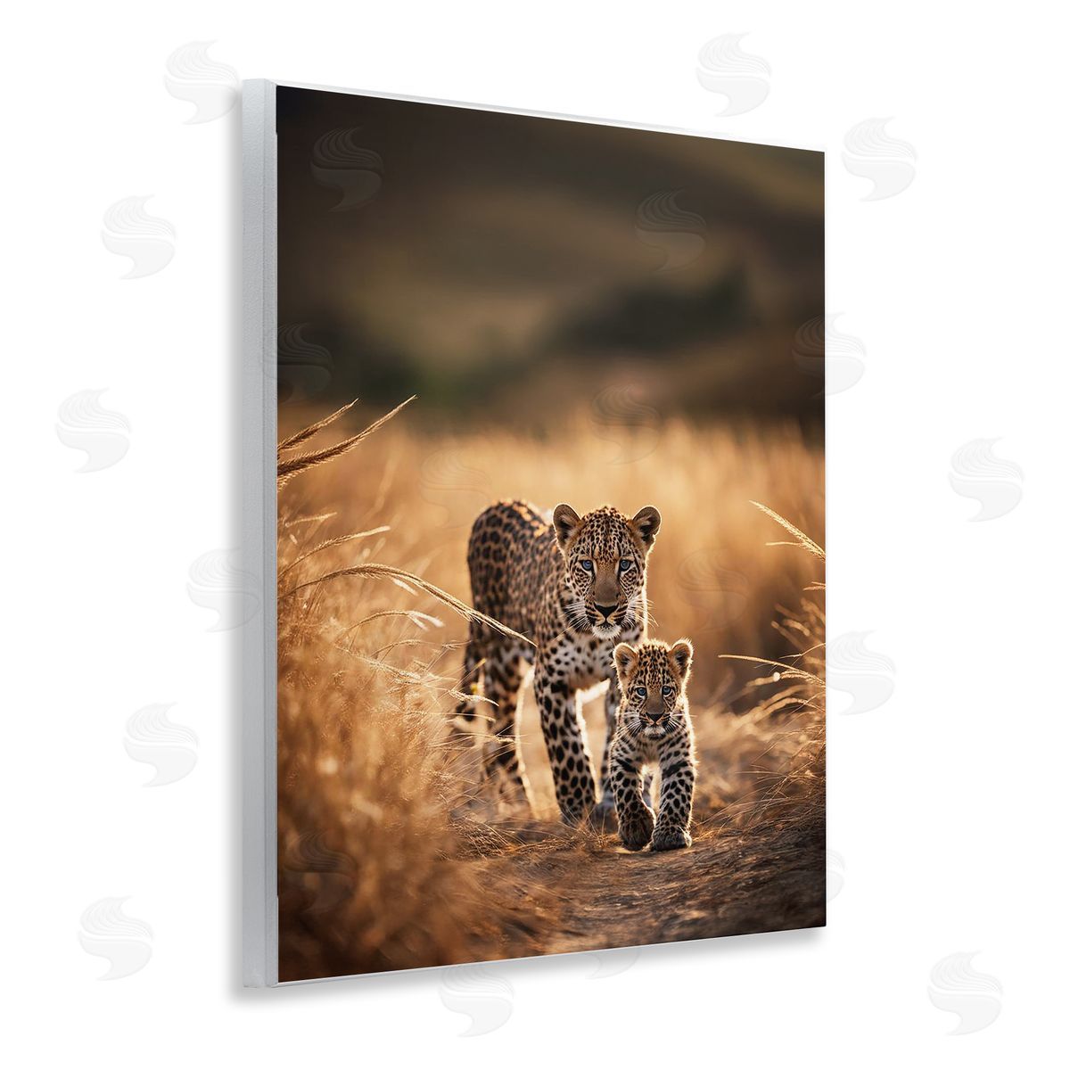 Cheetah & Cub in Nature Wood Plaque Wall Art, Home Decor by Noah Bay