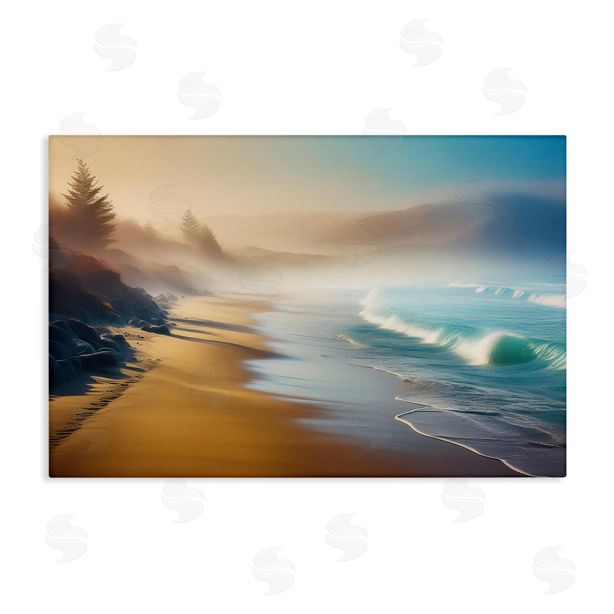 Smooth Beach Tide Canvas Wall Art, Home Decor by Noah Bay