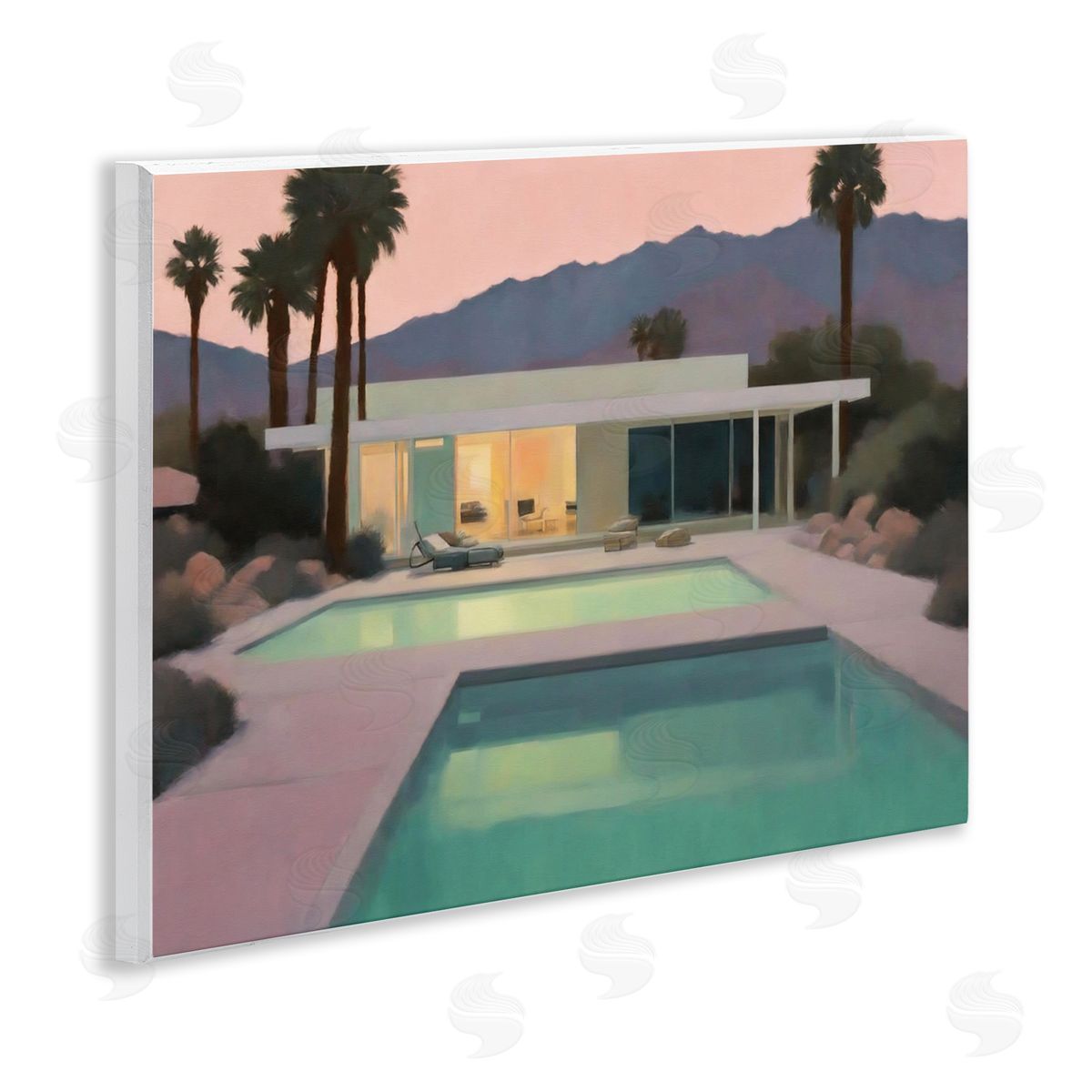 Noah Bay Tranquil Pool at Sunset Wooden Wall Plaque Art Print