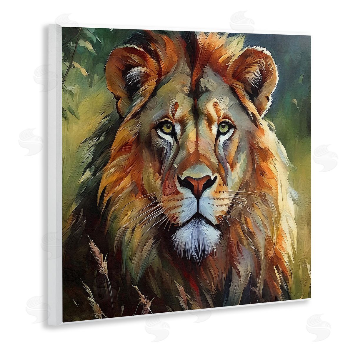 Painterly Lion Portrait Wood Plaque Wall Art, Home Decor by Noah Bay