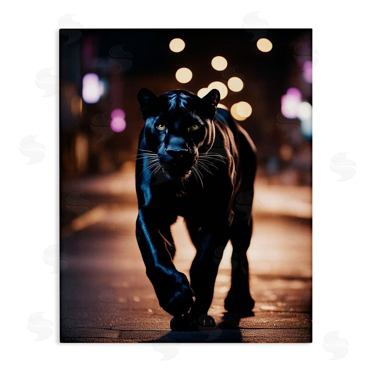 Stalking Panther on Street Canvas Wall Art, Home Decor by Noah Bay