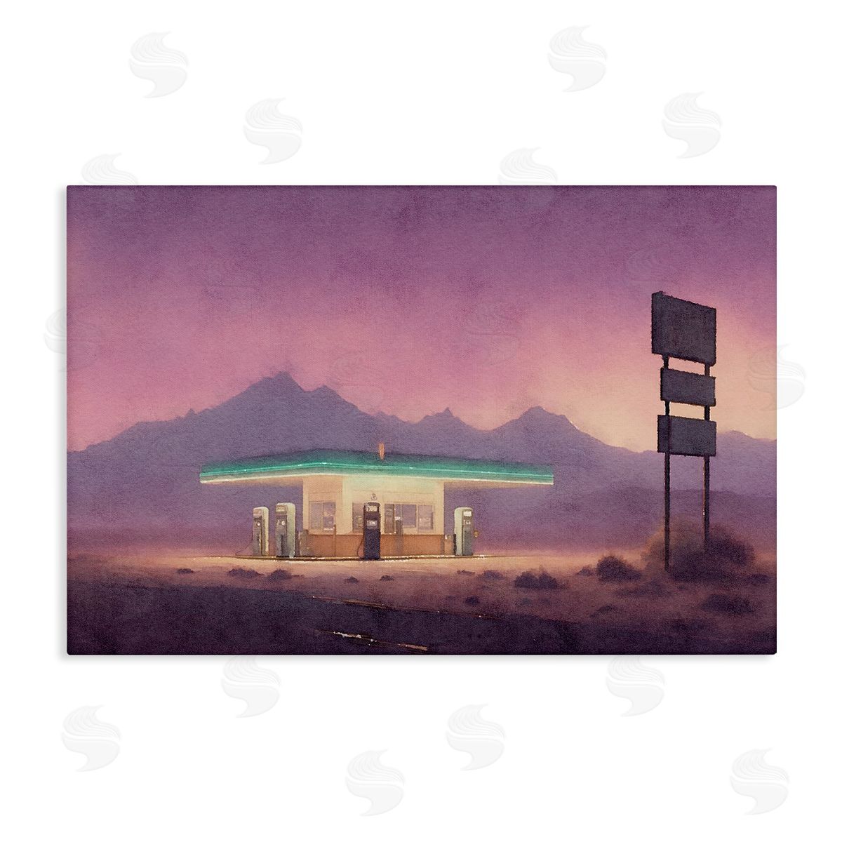 Desert Gas Station Canvas Wall Art, Home Decor by Noah Bay