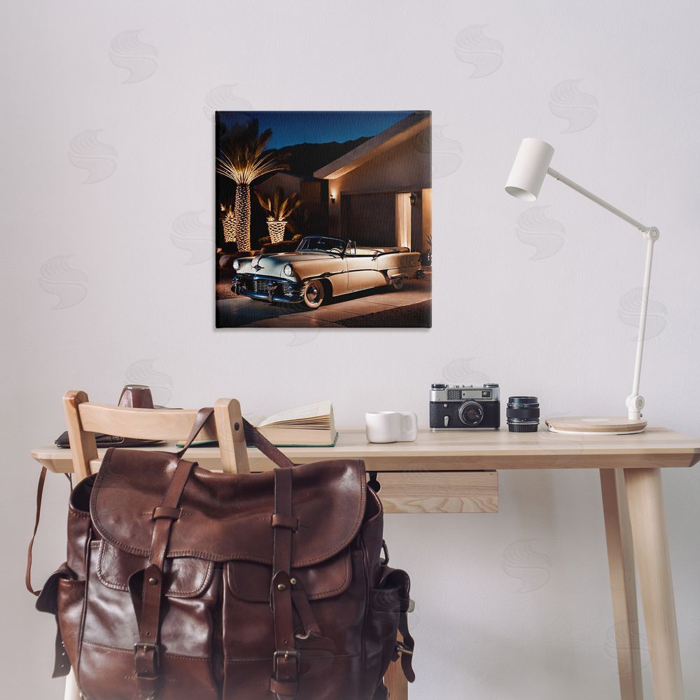 Noah Bay Miami Wheels Classic Car Canvas Wall Art Print in Room