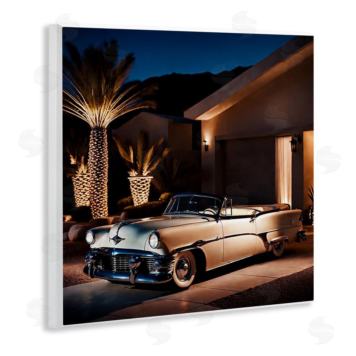 Noah Bay Miami Wheels Classic Car Wooden Wall Plaque Art Print