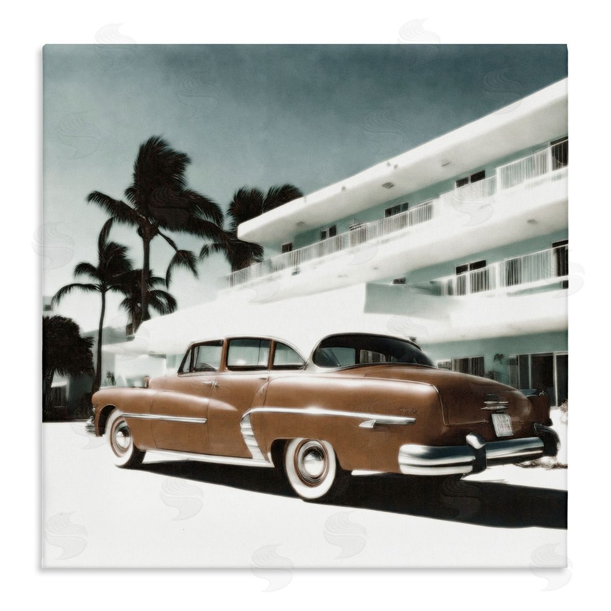 Noah Bay Miami Classic Automobile Canvas Wall Art Print