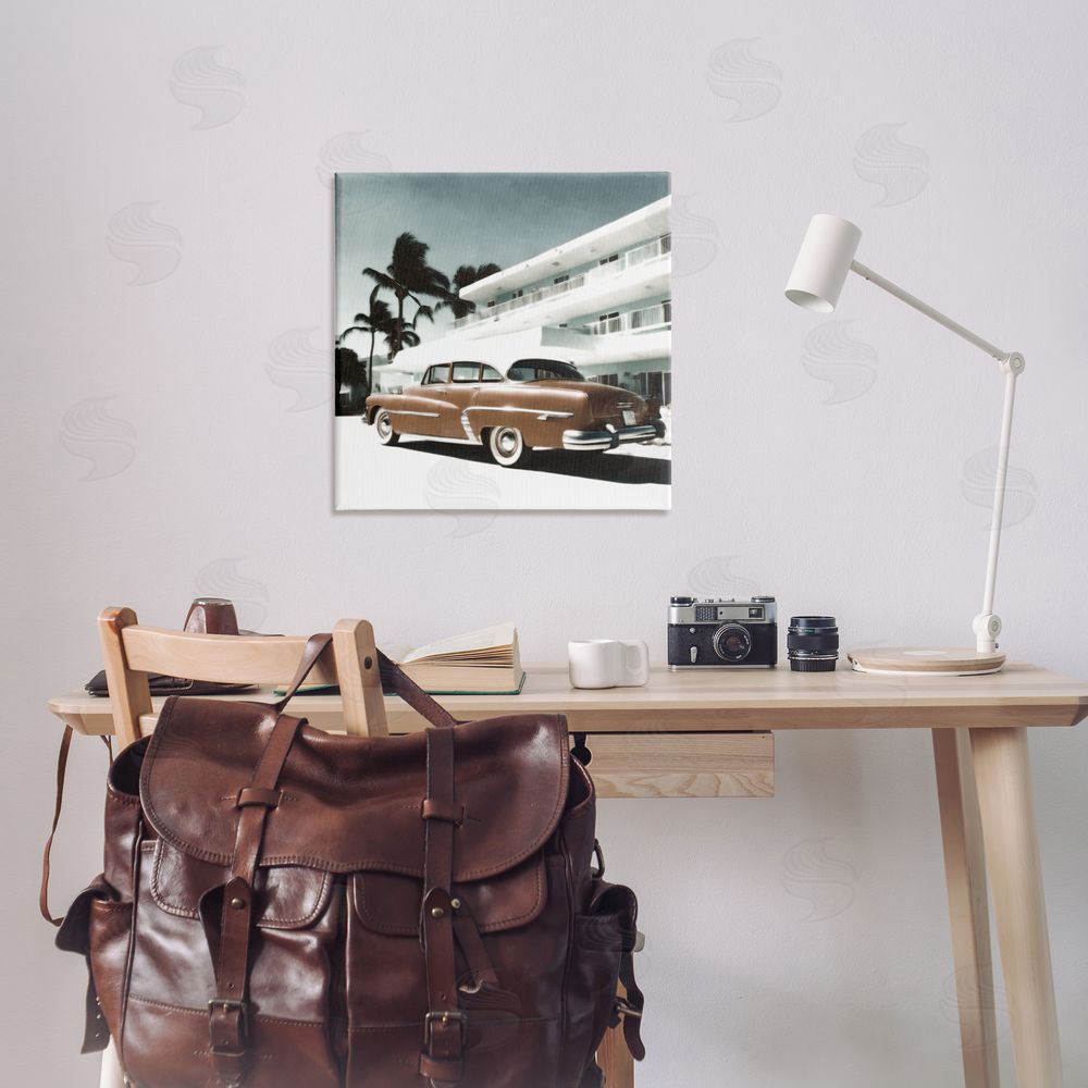 Noah Bay Miami Classic Automobile Canvas Wall Art Print in Room