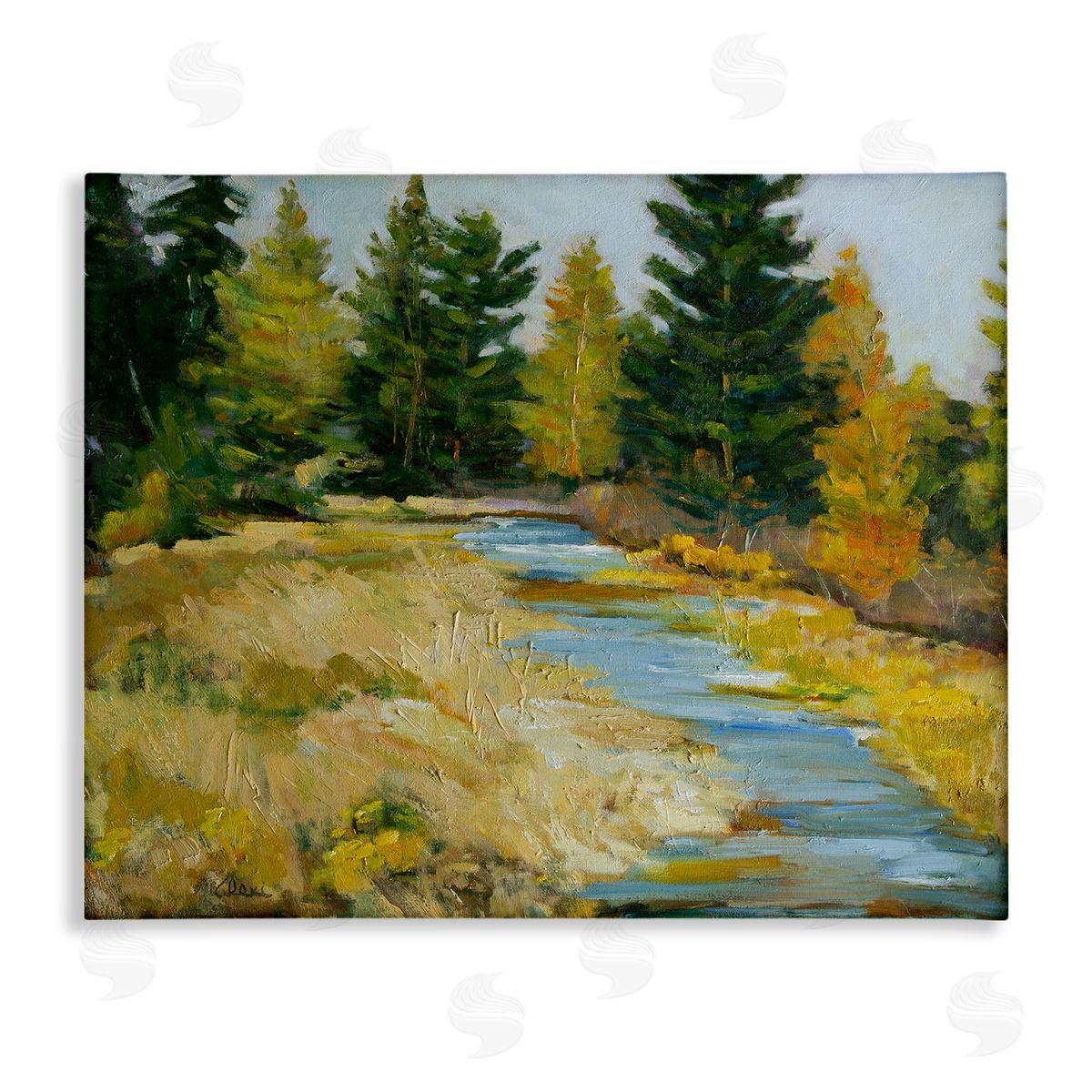 Alexi Fine A Fine Creekside Landscape Canvas Wall Art Print
