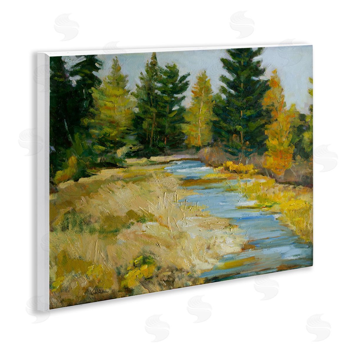 Alexi Fine A Fine Creekside Landscape Wooden Wall Plaque Art Print