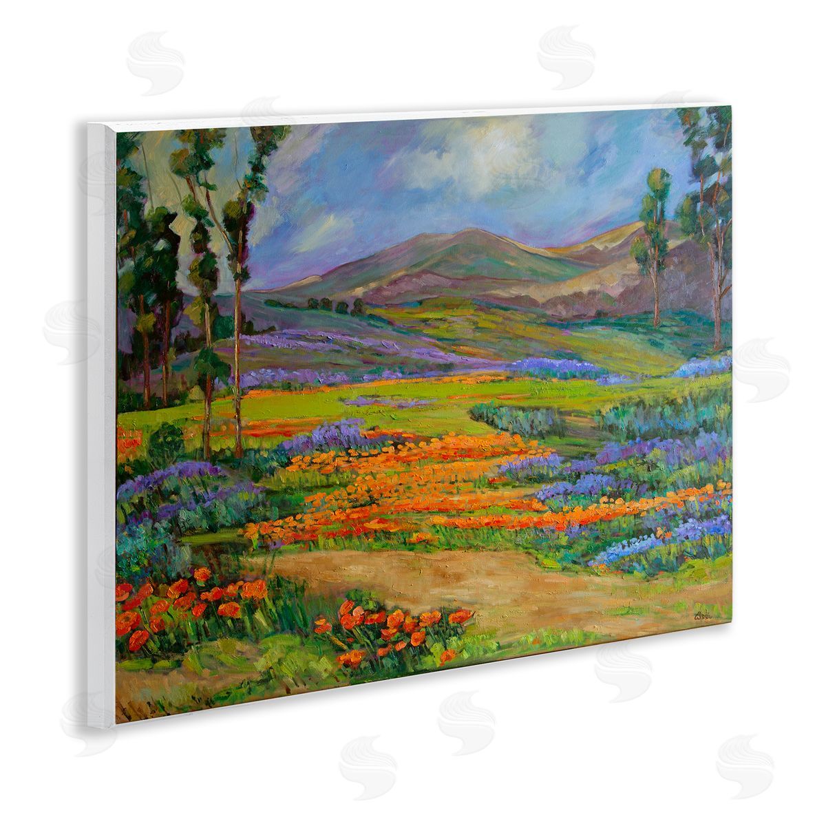 Alexi Fine Bountiful Meadow Landscape Wooden Wall Plaque Art Print