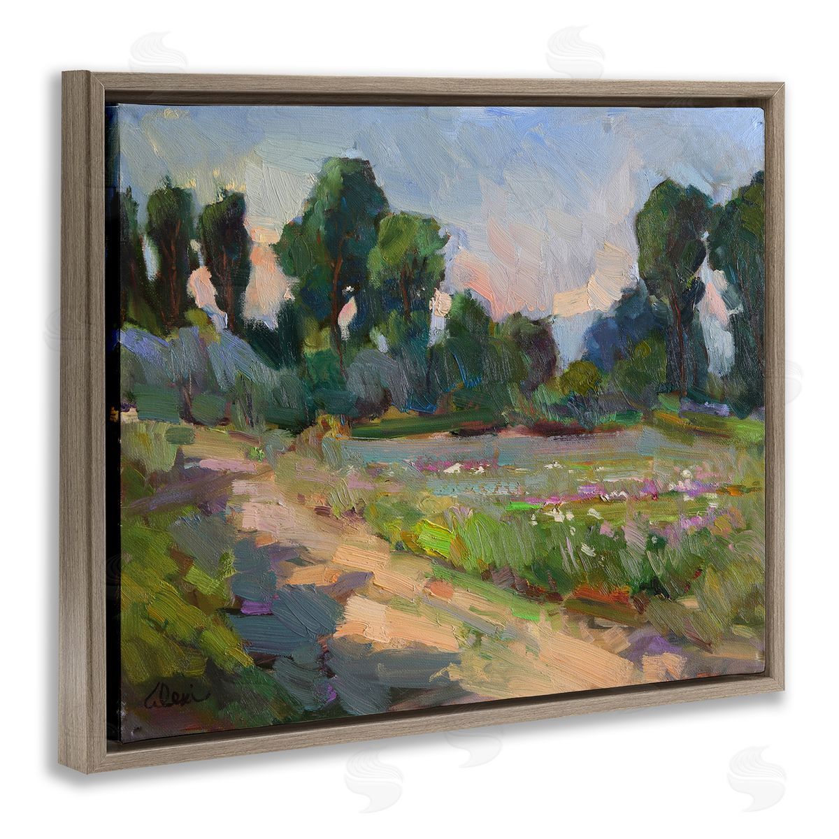 Alexi Fine Idaho Spring Tree Grove Brown Floating Frame Canvas Wall Art Print