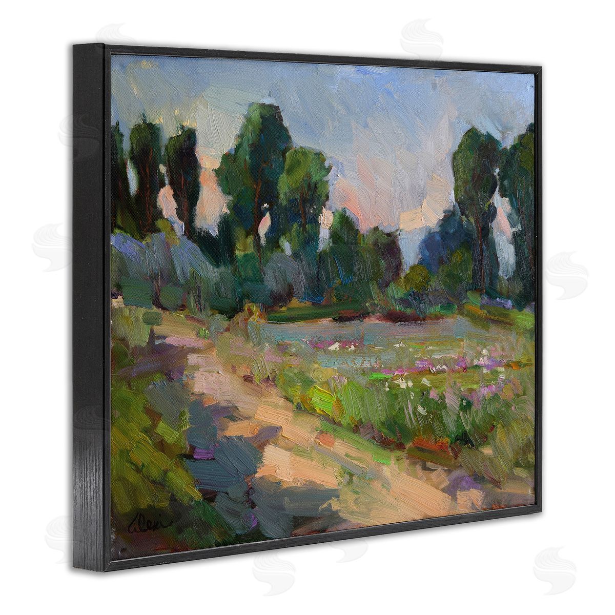 Alexi Fine Idaho Spring Tree Grove Black Framed Giclee Wall Art Print