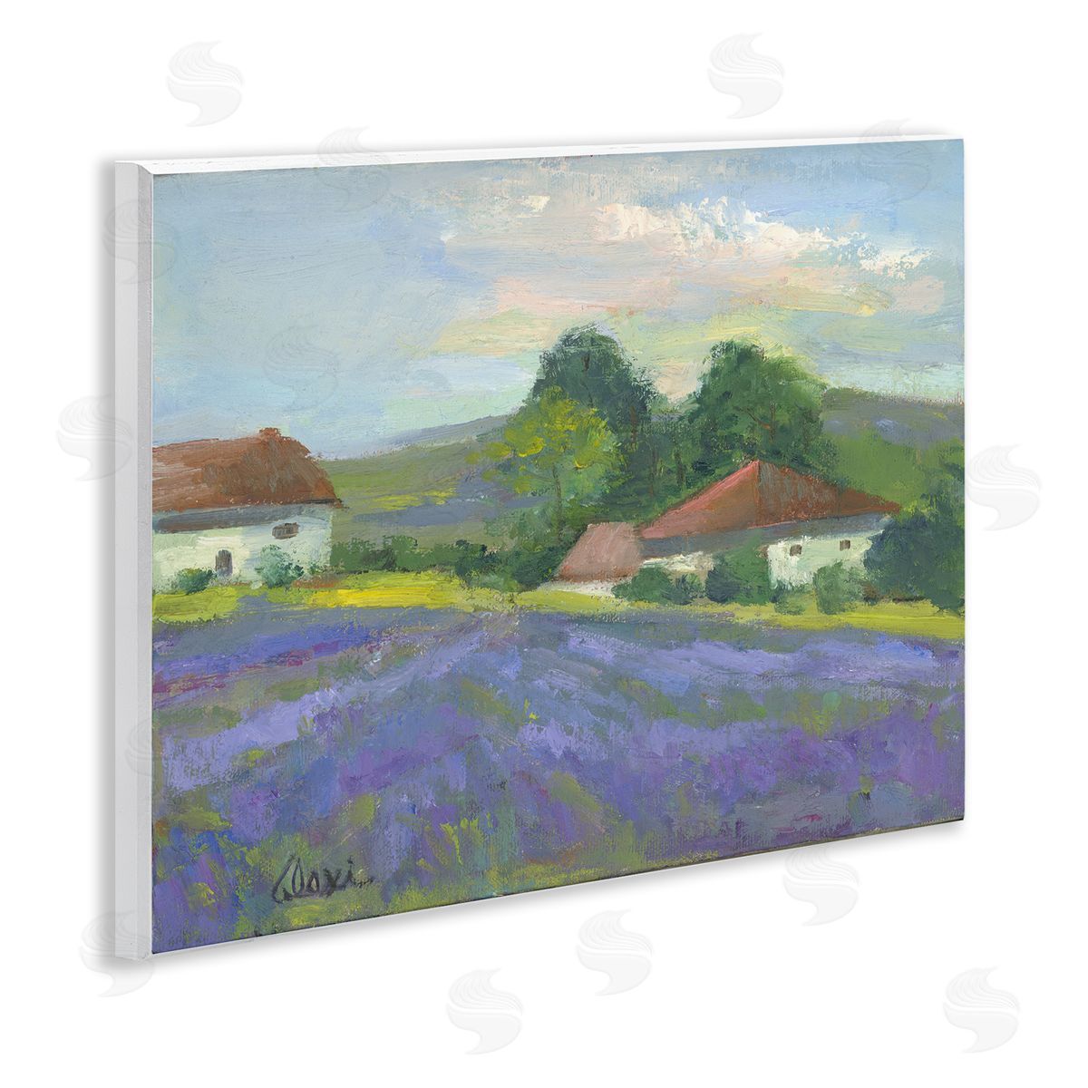 Alexi Fine Lovely Lavender Farmland Wooden Wall Plaque Art Print