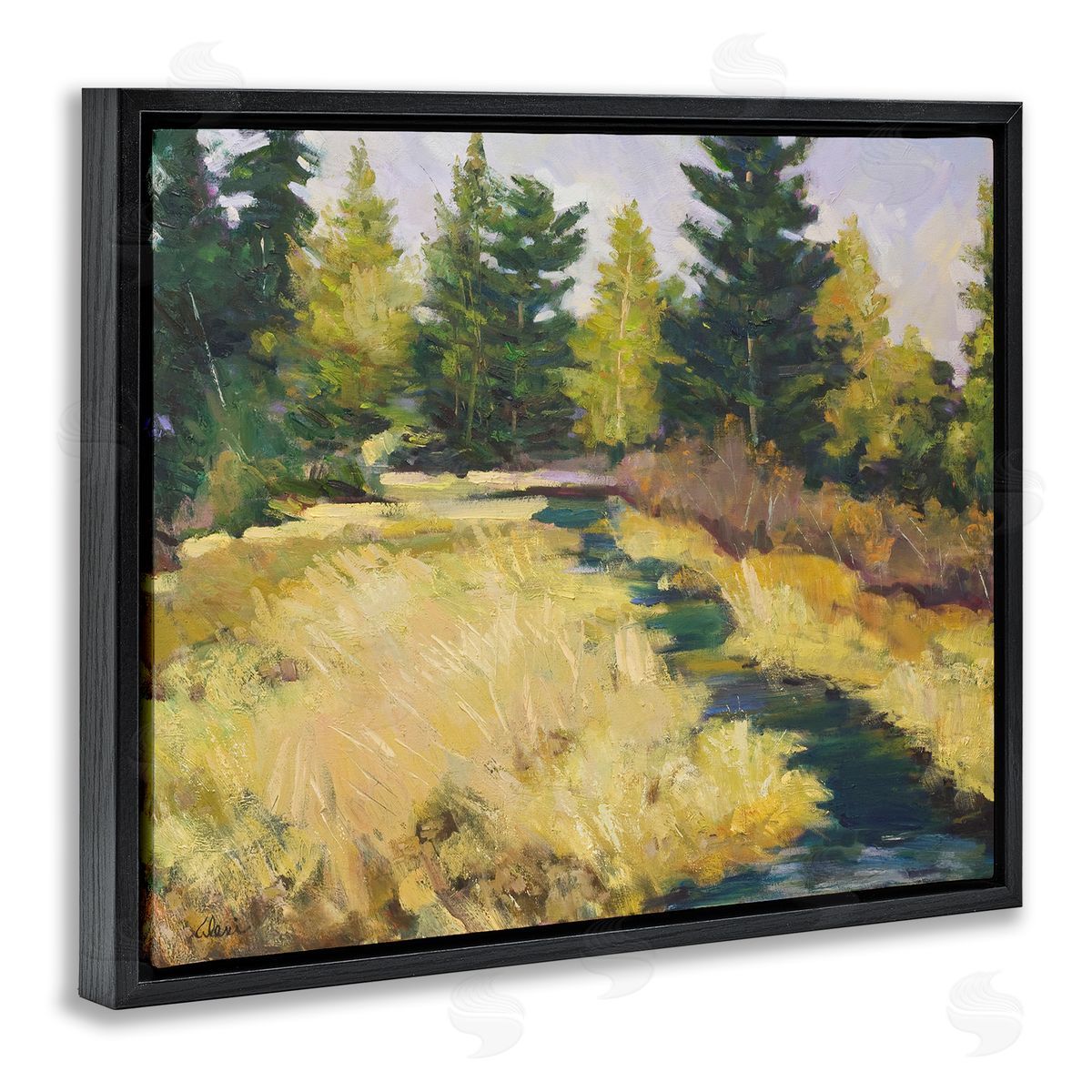Alexi Fine Mammoth Creek Landscape Black Floating Frame Canvas Wall Art Print