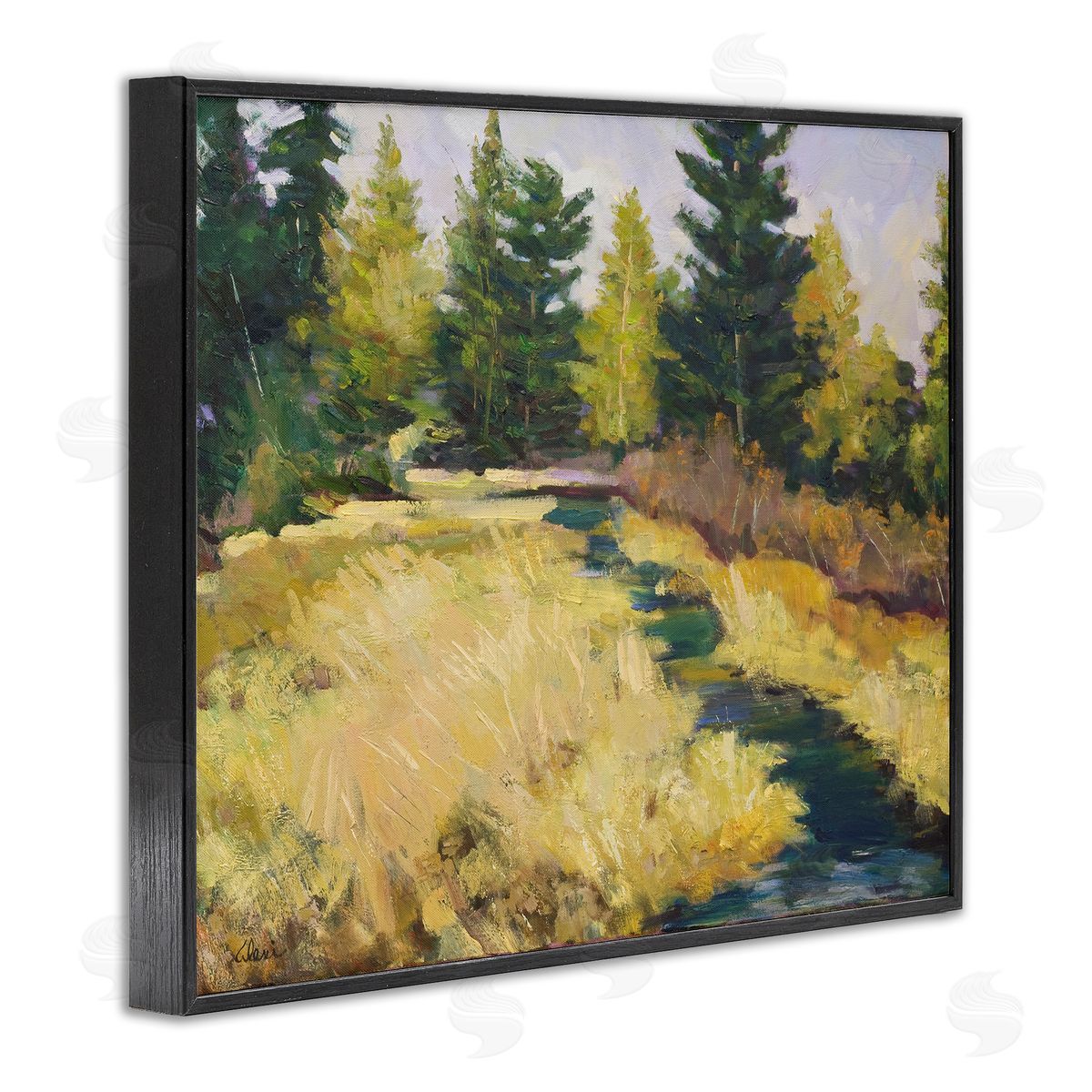 Alexi Fine Mammoth Creek Landscape Black Framed Giclee Wall Art Print