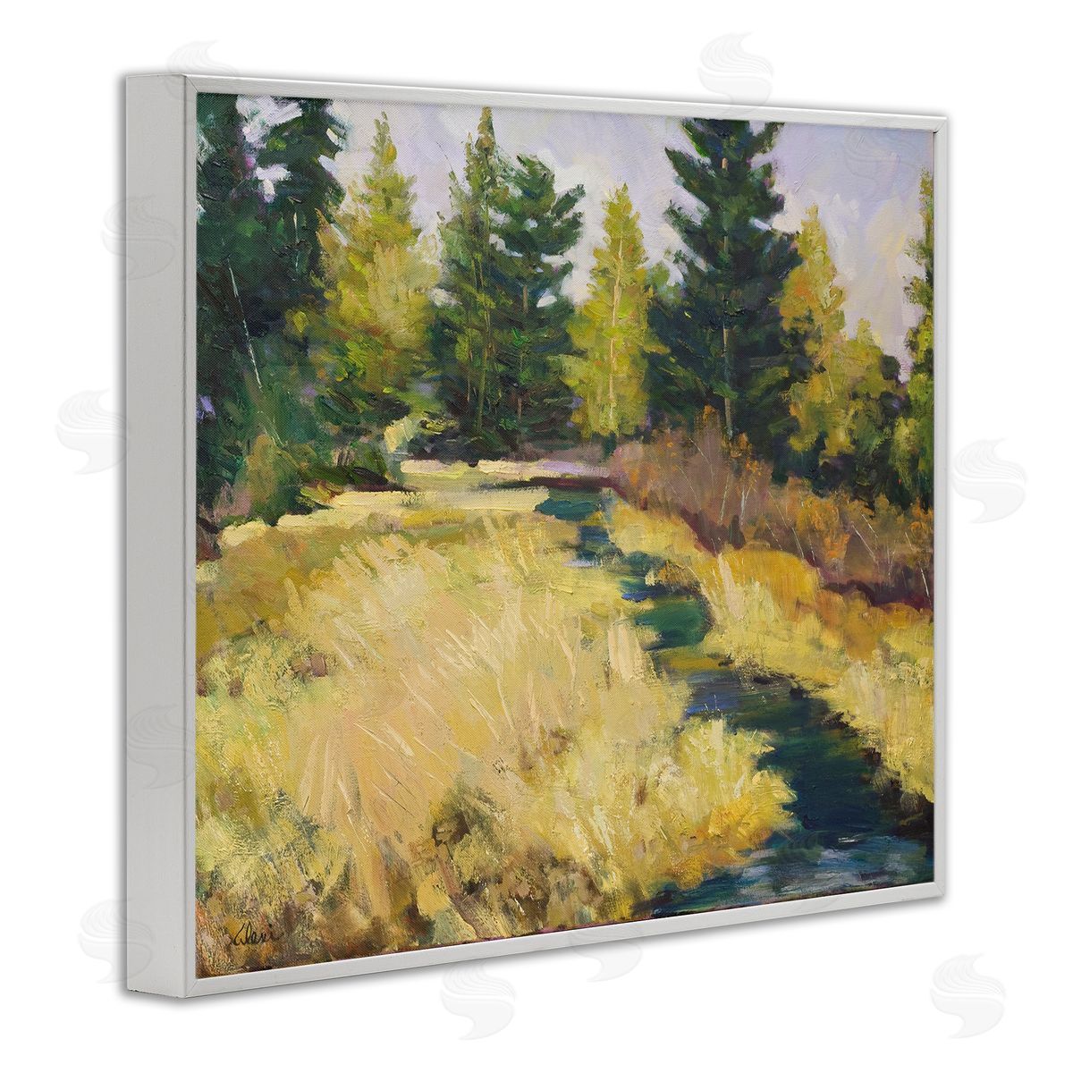 Alexi Fine Mammoth Creek Landscape White Framed Giclee Wall Art Print