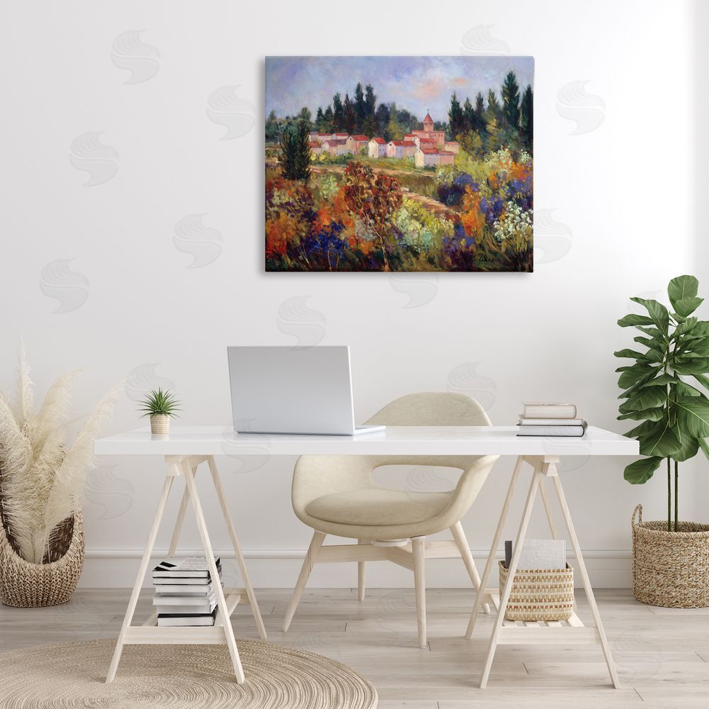 Alexi Fine Tuscan Countryside Garden Canvas Wall Art Print in Room