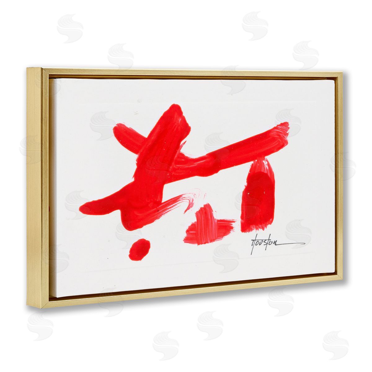 Meaningful Brushed Symbol Gold Floating Frame Canvas Wall Art, Home Decor by Daniel Houston