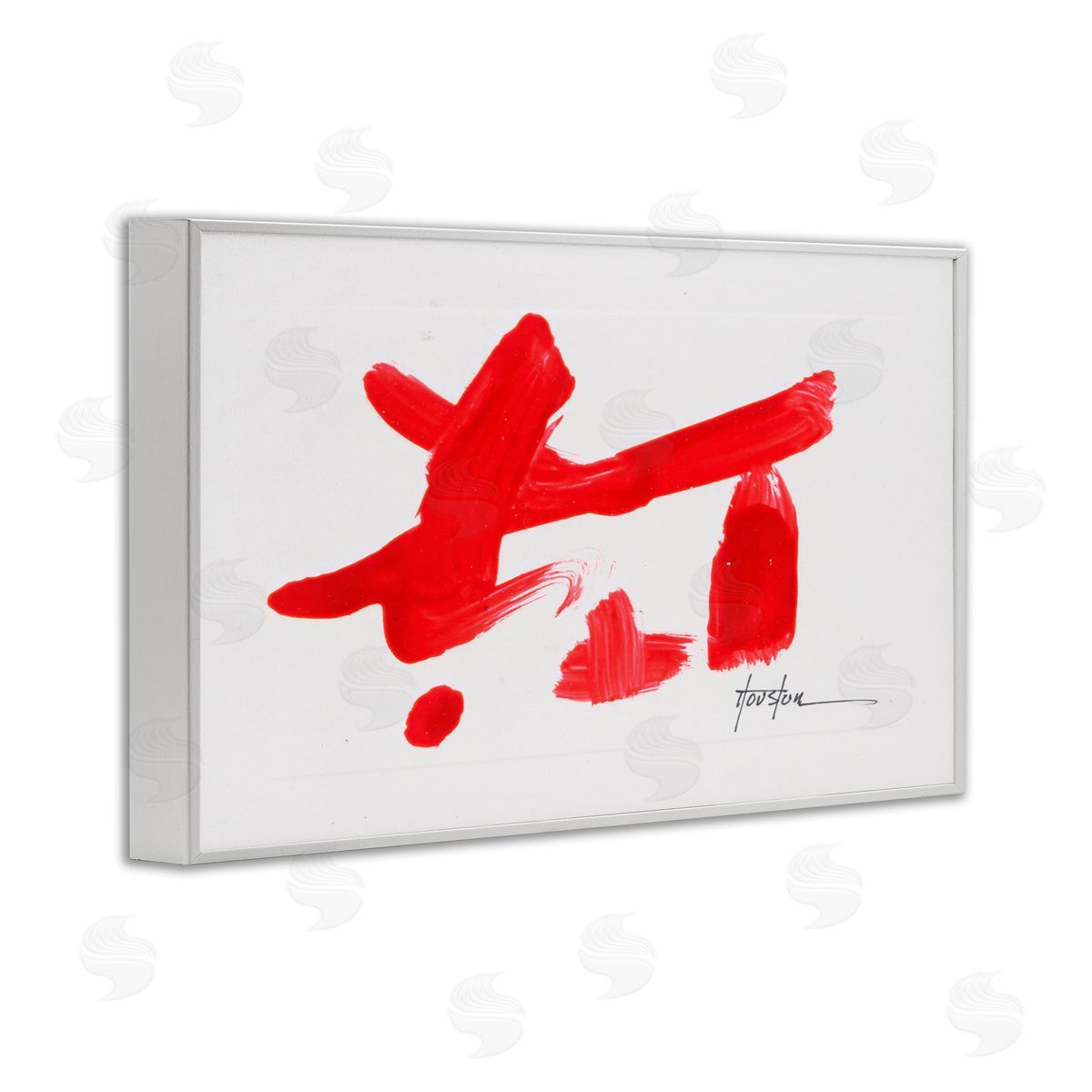 Meaningful Brushed Symbol White Frame Print Wall Art, Home Decor by Daniel Houston