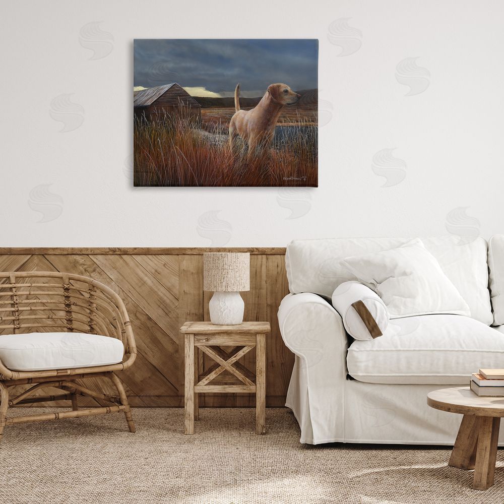 Kevin Daniel Alert Dog by Cabin Canvas Wall Art Print in Room