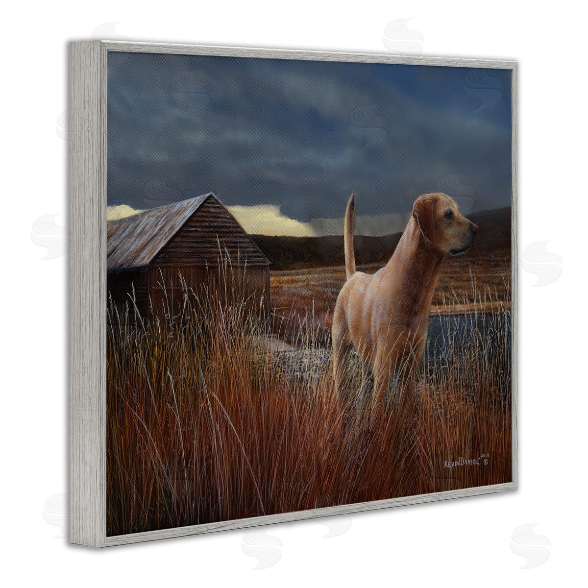 Kevin Daniel Alert Dog by Cabin Gray Framed Giclee Wall Art Print