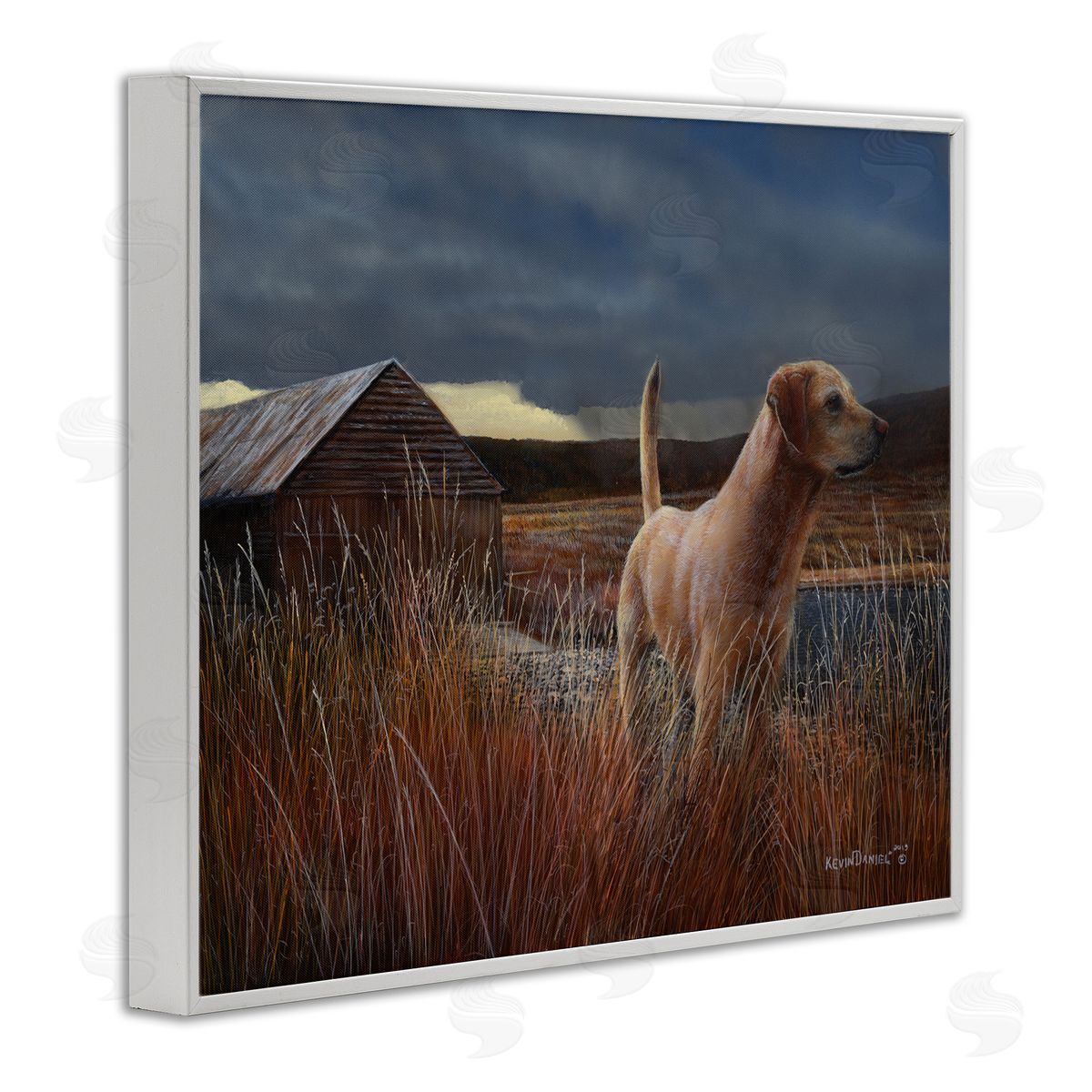 Kevin Daniel Alert Dog by Cabin White Framed Giclee Wall Art Print