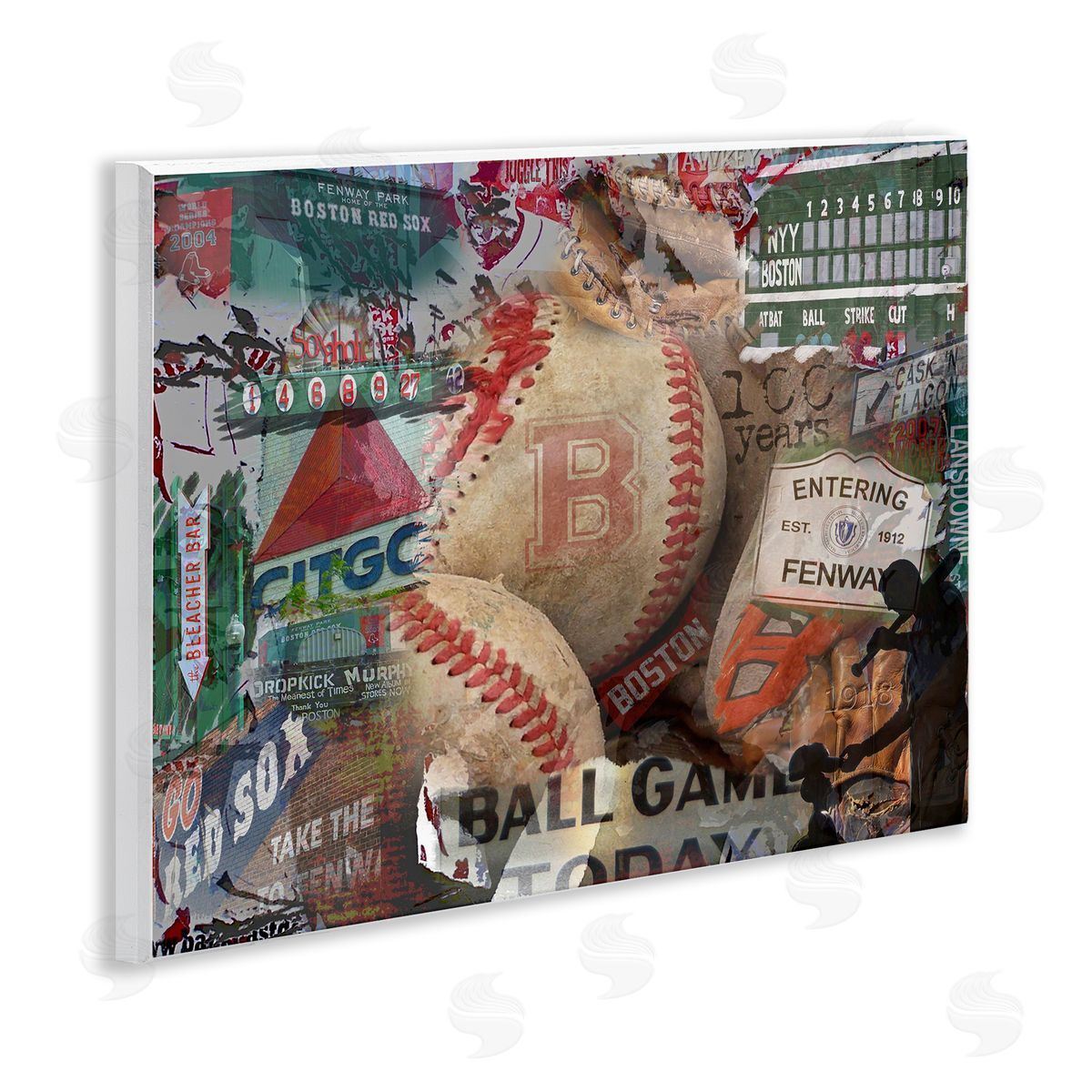 Entering Fenway Baseball Collage Wood Plaque Wall Art, Home Decor by Graffi*tee Studios