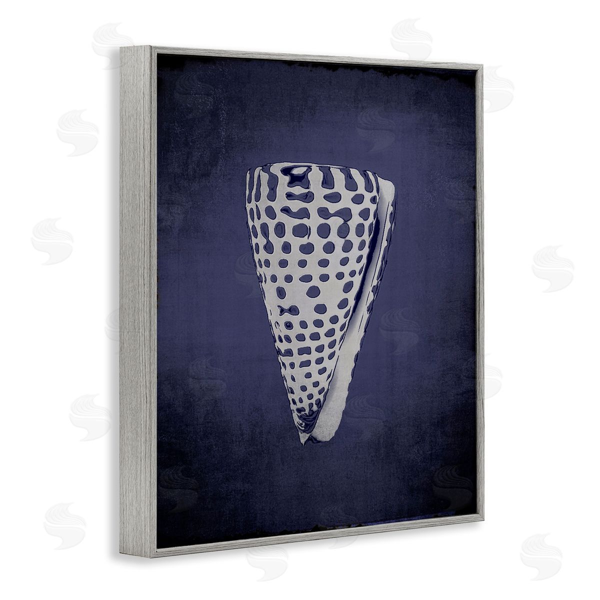 Nautical Cone Shell Grey Frame Print Wall Art, Home Decor by Graffi*tee Studios