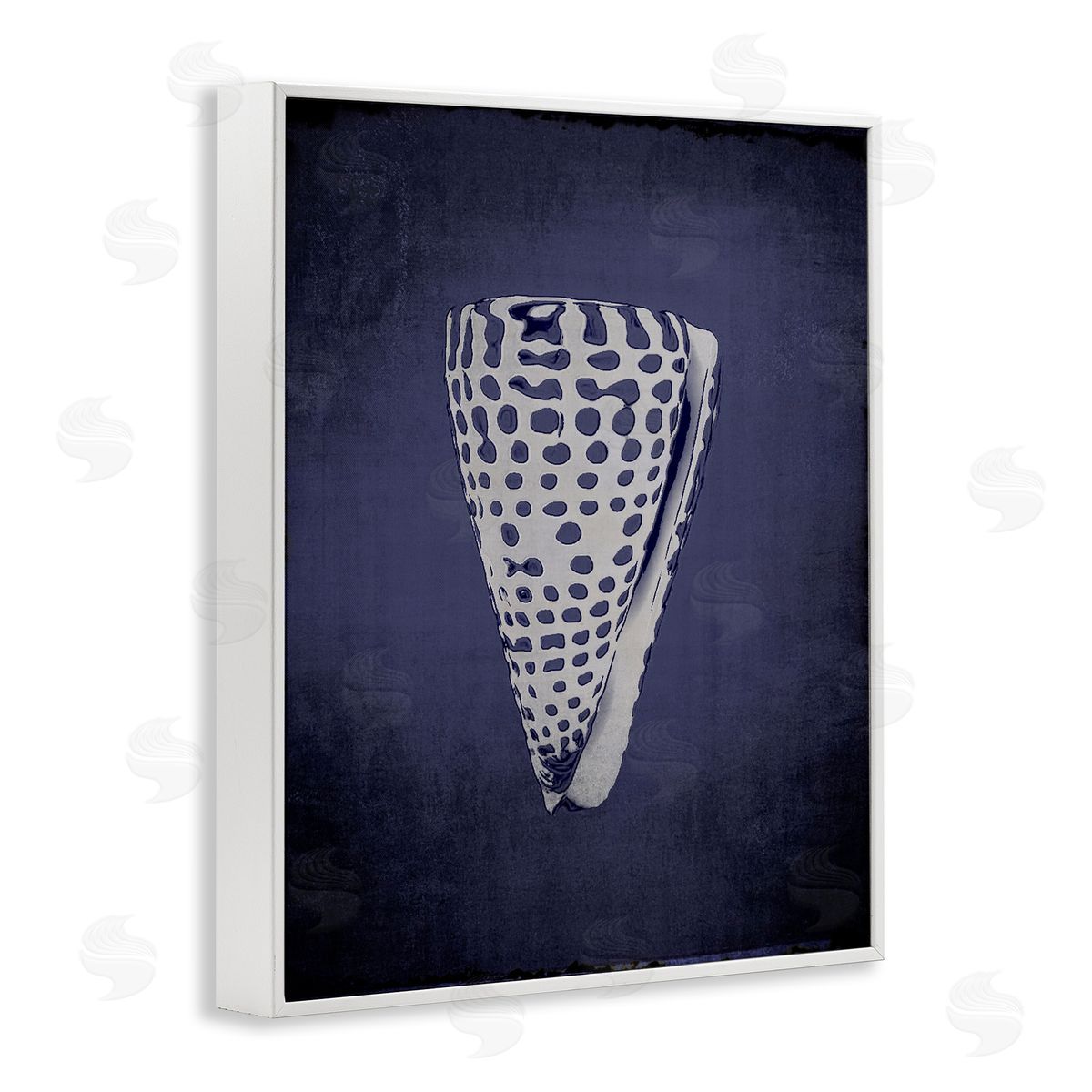 Nautical Cone Shell White Frame Print Wall Art, Home Decor by Graffi*tee Studios