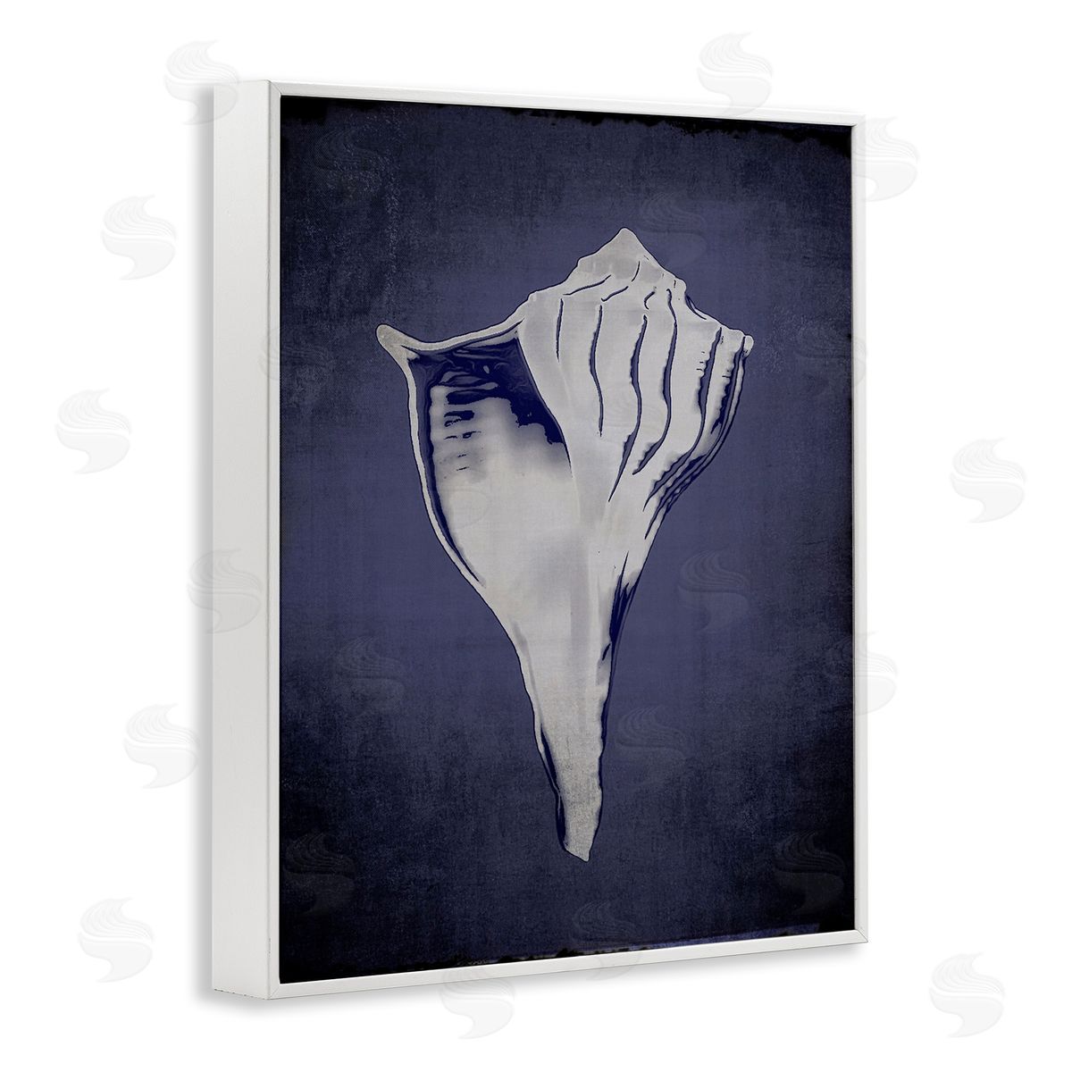 Lightning Whelk on Indigo White Frame Print Wall Art, Home Decor by Graffi*tee Studios