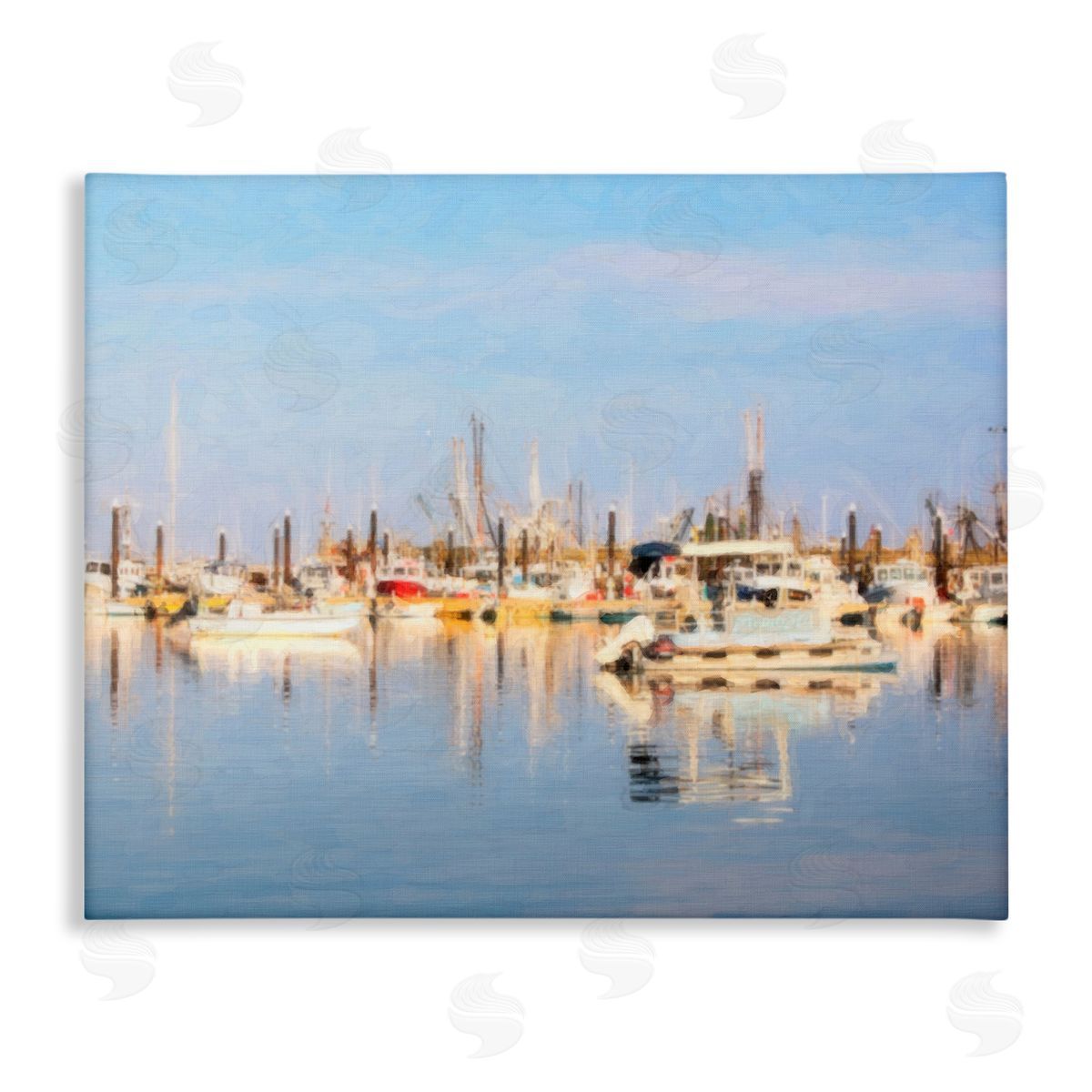 Graffitee Studios Blurred Abstract Boat Marina Canvas Wall Art Print